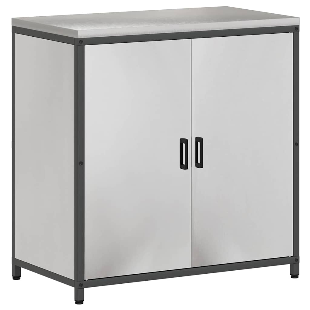 Kjøkkenoppbevaringssett med hylle 3 pcs Sølv 240 x 50 x 92 cm