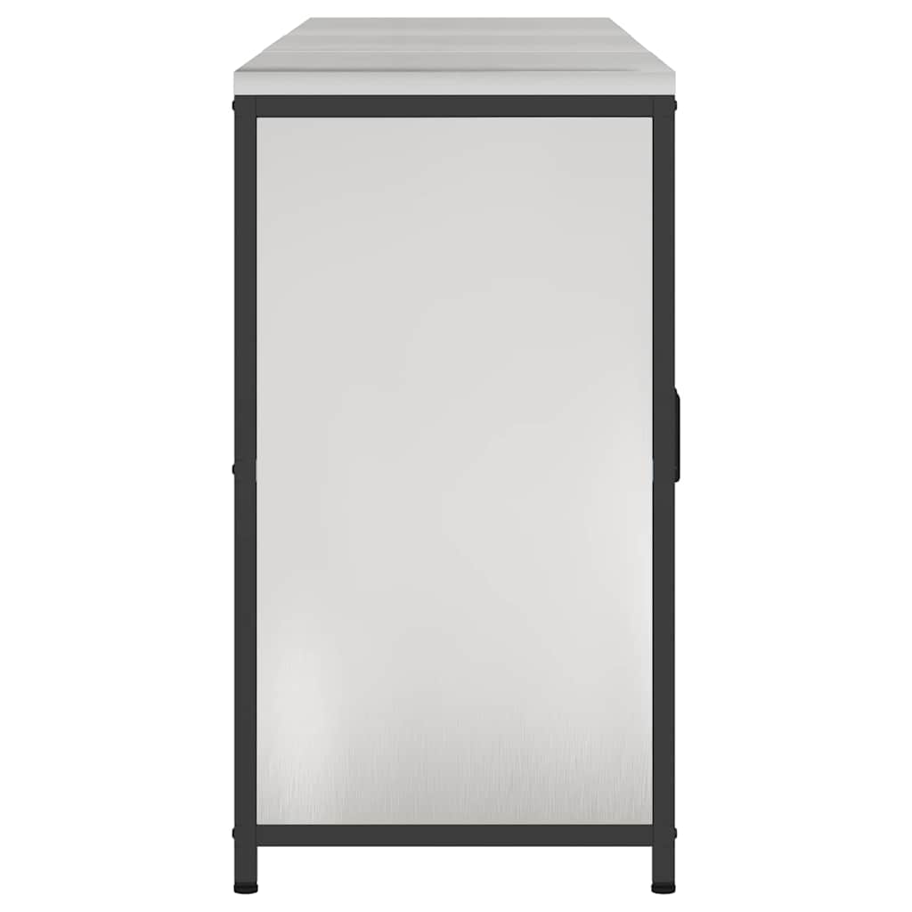 Kjøkkenoppbevaringssett med hylle 3 pcs Sølv 240 x 50 x 92 cm