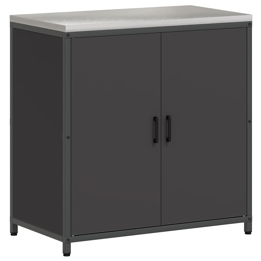 Kjøkkenoppbevaringssett med hylle 2 pcs Svart 150 x 50 x 92 cm