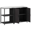 Kjøkkenoppbevaringssett med hylle 2 pcs Svart 150 x 50 x 92 cm