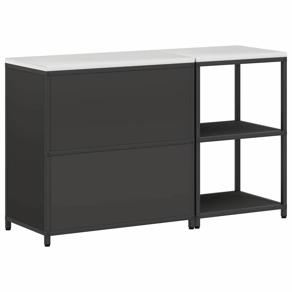 Kjøkkenoppbevaringssett med hylle 2 pcs Svart 150 x 50 x 92 cm