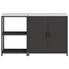 Kjøkkenoppbevaringssett med hylle 2 pcs Svart 150 x 50 x 92 cm