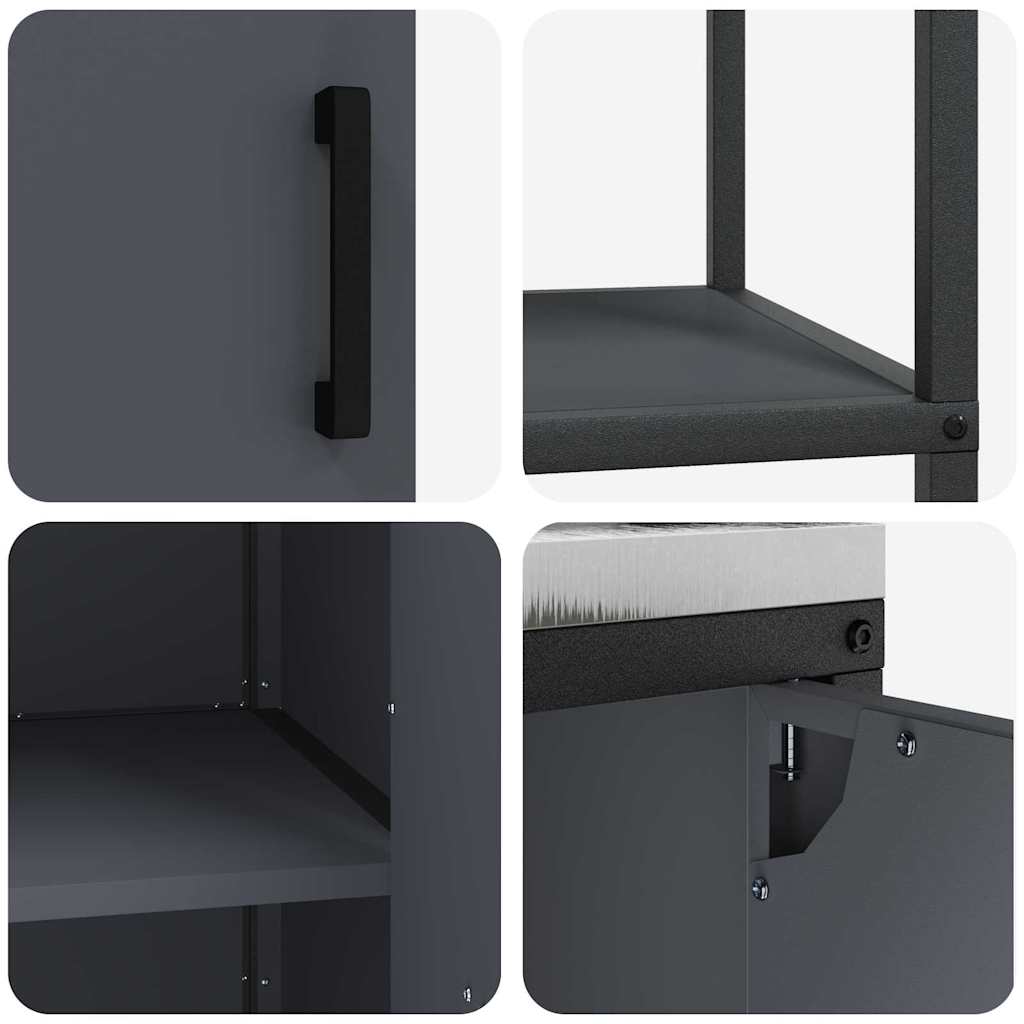 Kjøkkenoppbevaringssett 2 pcs Antrasitt 150 x 50 x 92 cm