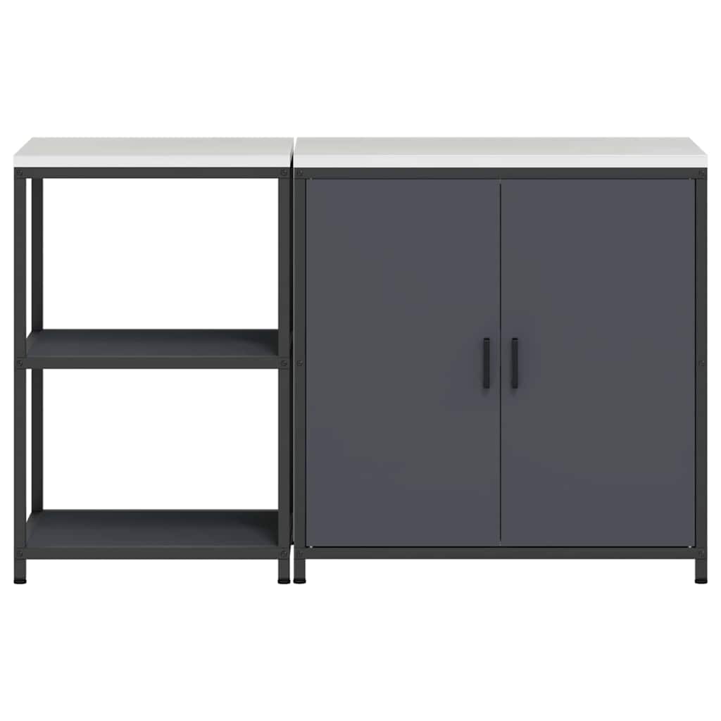 Kjøkkenoppbevaringssett 2 pcs Antrasitt 150 x 50 x 92 cm