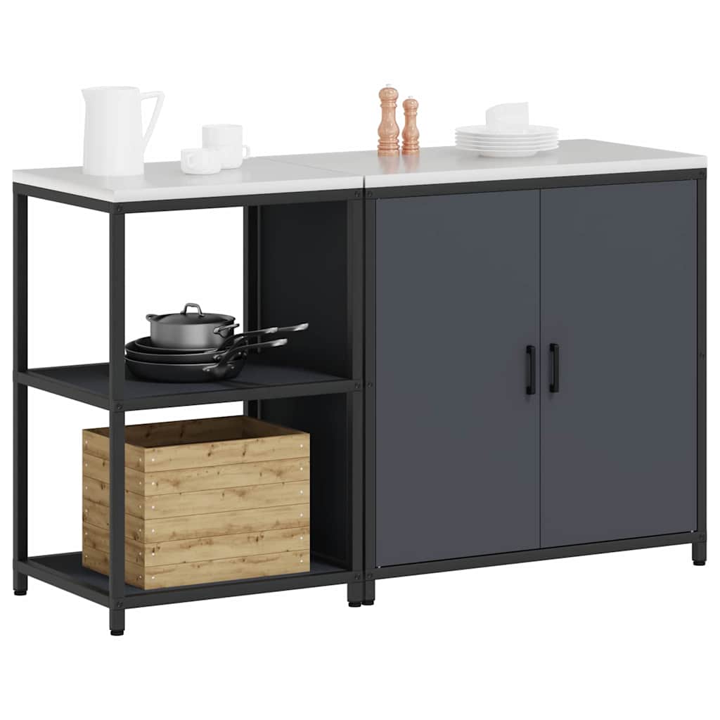 Kjøkkenoppbevaringssett 2 pcs Antrasitt 150 x 50 x 92 cm