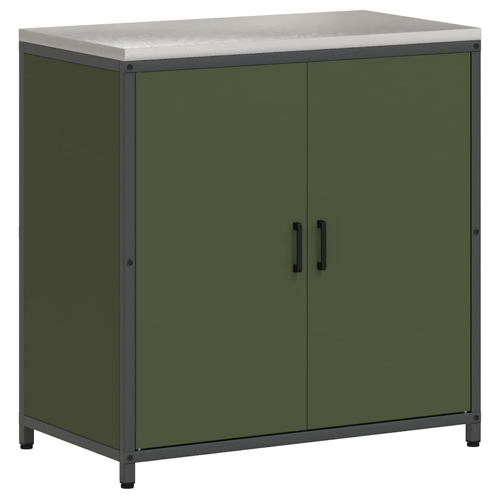 Kjøkkenoppbevaringssett 2 pcs Olivengrønn 150 x 50 x 92 cm