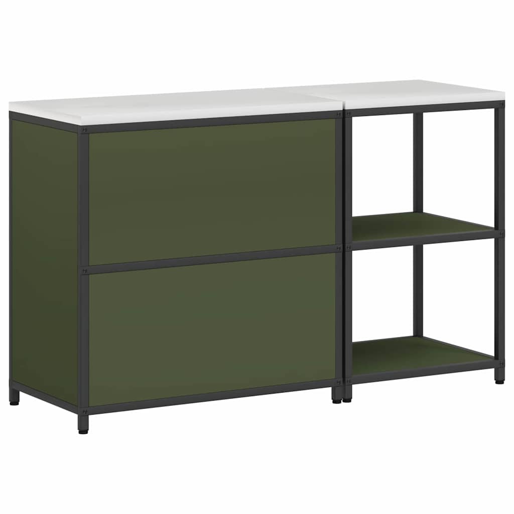 Kjøkkenoppbevaringssett 2 pcs Olivengrønn 150 x 50 x 92 cm