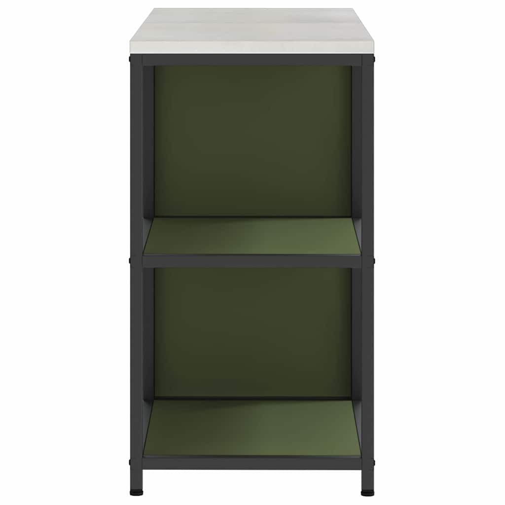Kjøkkenoppbevaringssett 2 pcs Olivengrønn 150 x 50 x 92 cm