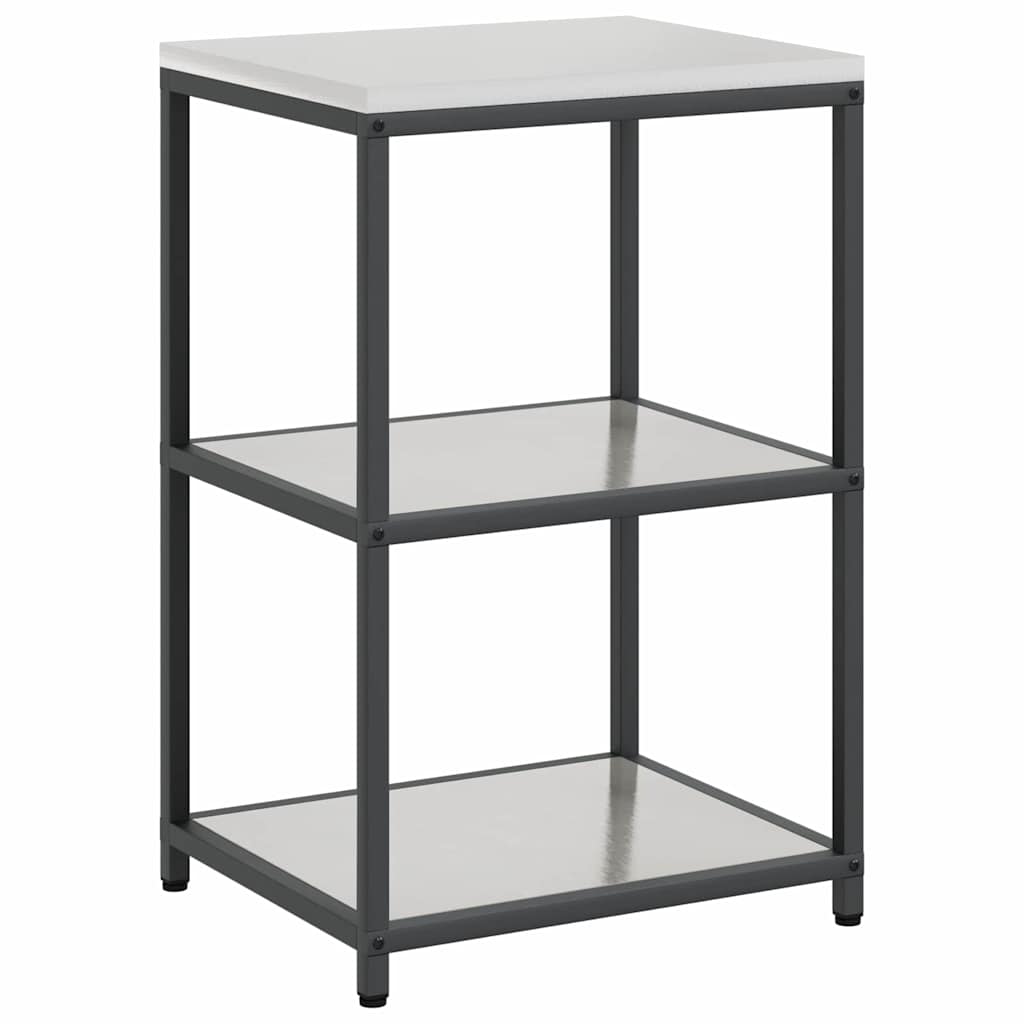 Kjøkkenoppbevaringssett med hylle 2 pcs Sølv 150 x 50 x 92 cm