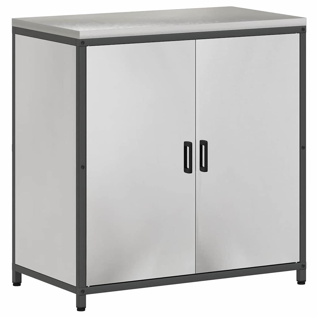 Kjøkkenoppbevaringssett med hylle 2 pcs Sølv 150 x 50 x 92 cm