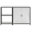 Kjøkkenoppbevaringssett med hylle 2 pcs Sølv 150 x 50 x 92 cm