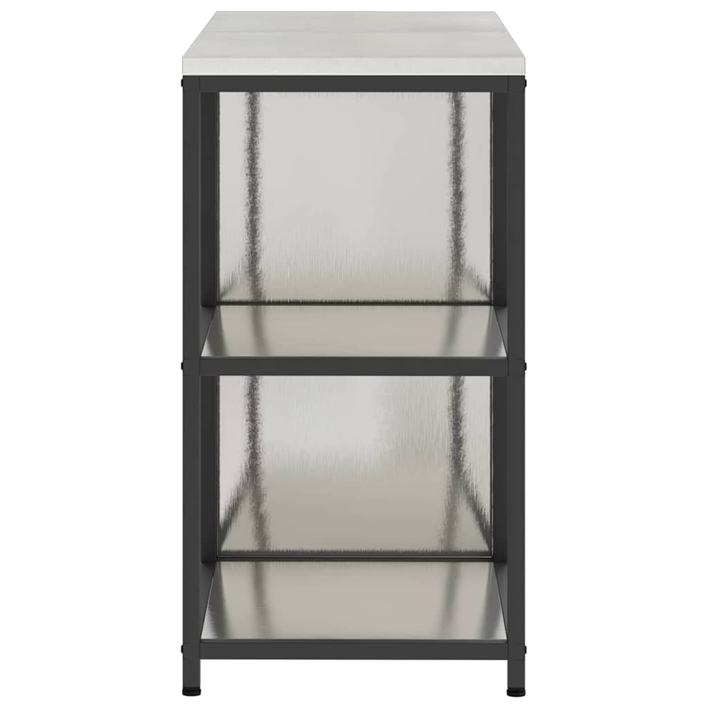 Kjøkkenoppbevaringssett med hylle 2 pcs Sølv 150 x 50 x 92 cm
