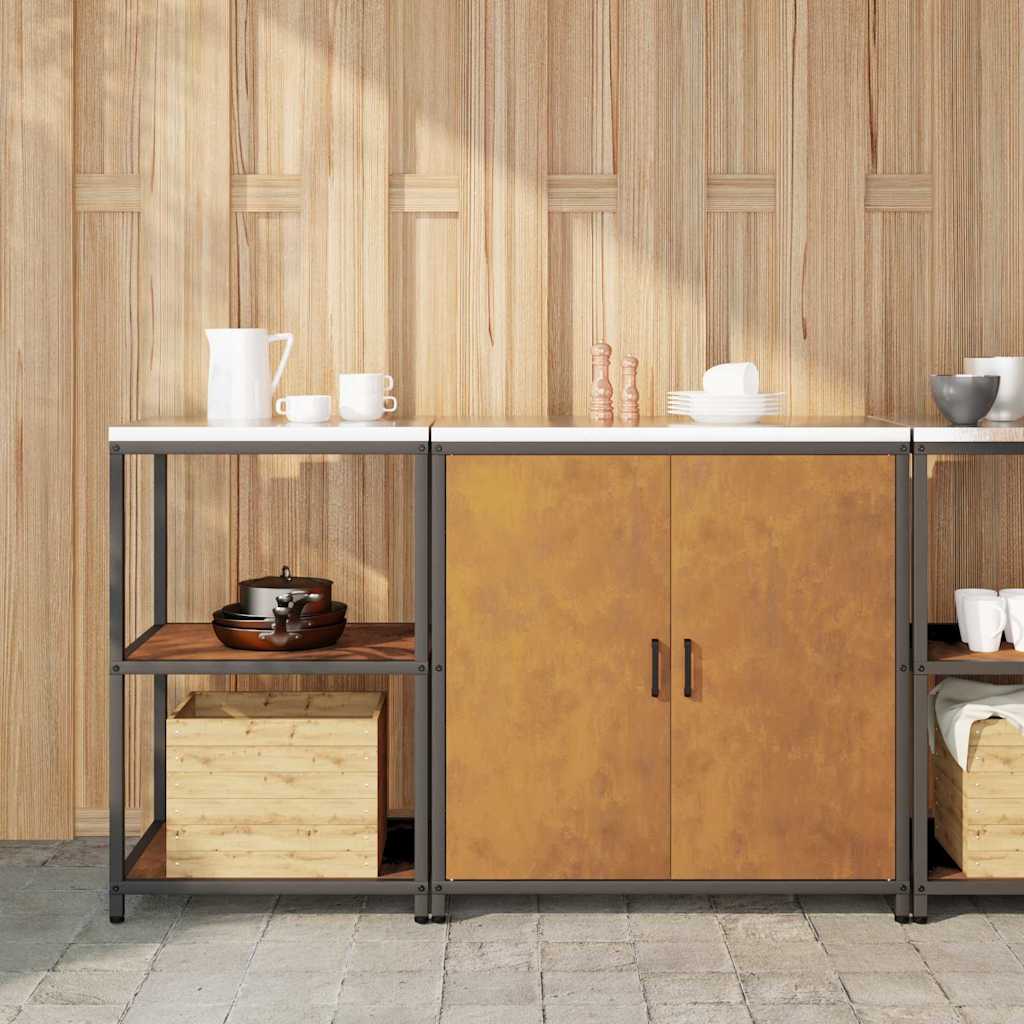 Kjøkkenoppbevaringssett med hylle 2 pcs Rusten 150 x 50 x 92 cm