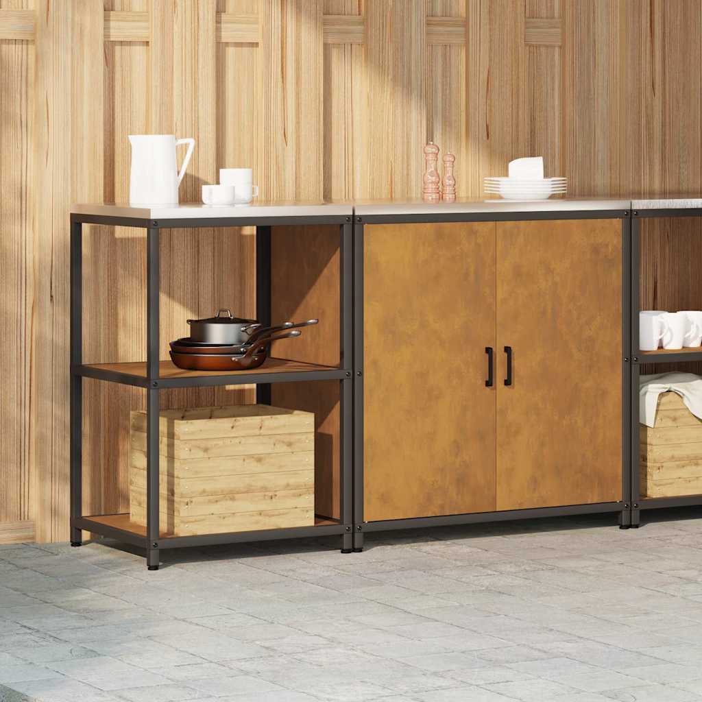 Kjøkkenoppbevaringssett med hylle 2 pcs Rusten 150 x 50 x 92 cm