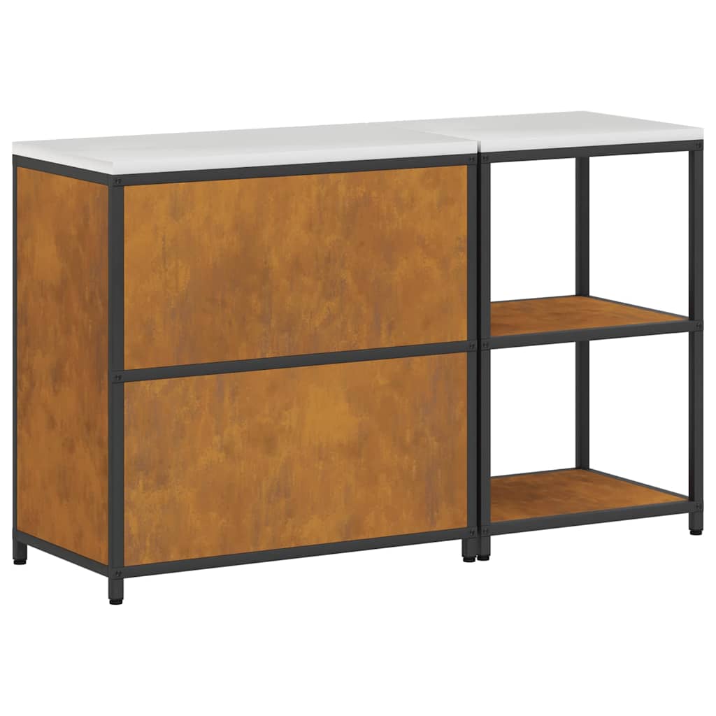 Kjøkkenoppbevaringssett med hylle 2 pcs Rusten 150 x 50 x 92 cm