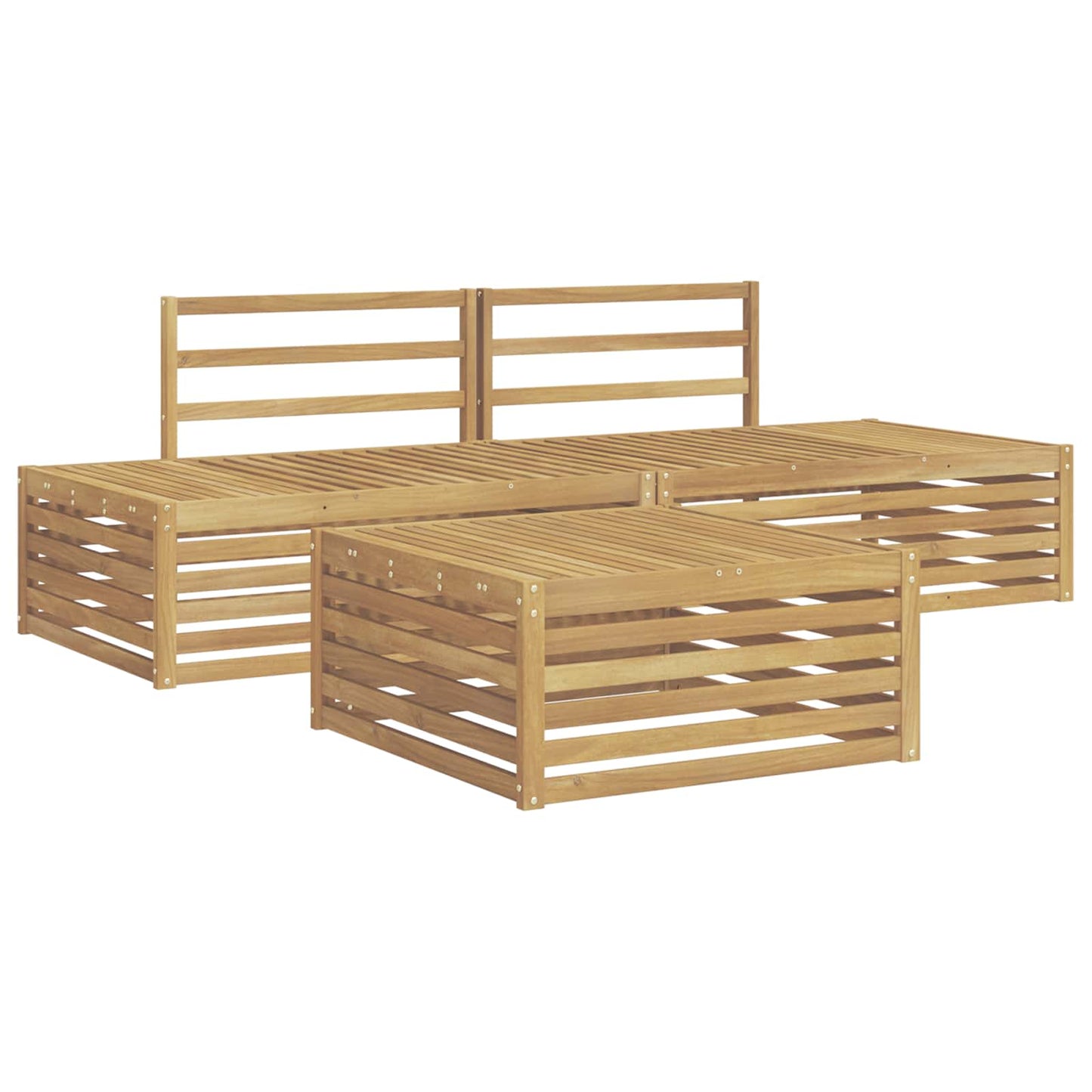4 pcs Utendørs sofa-sett Hvit