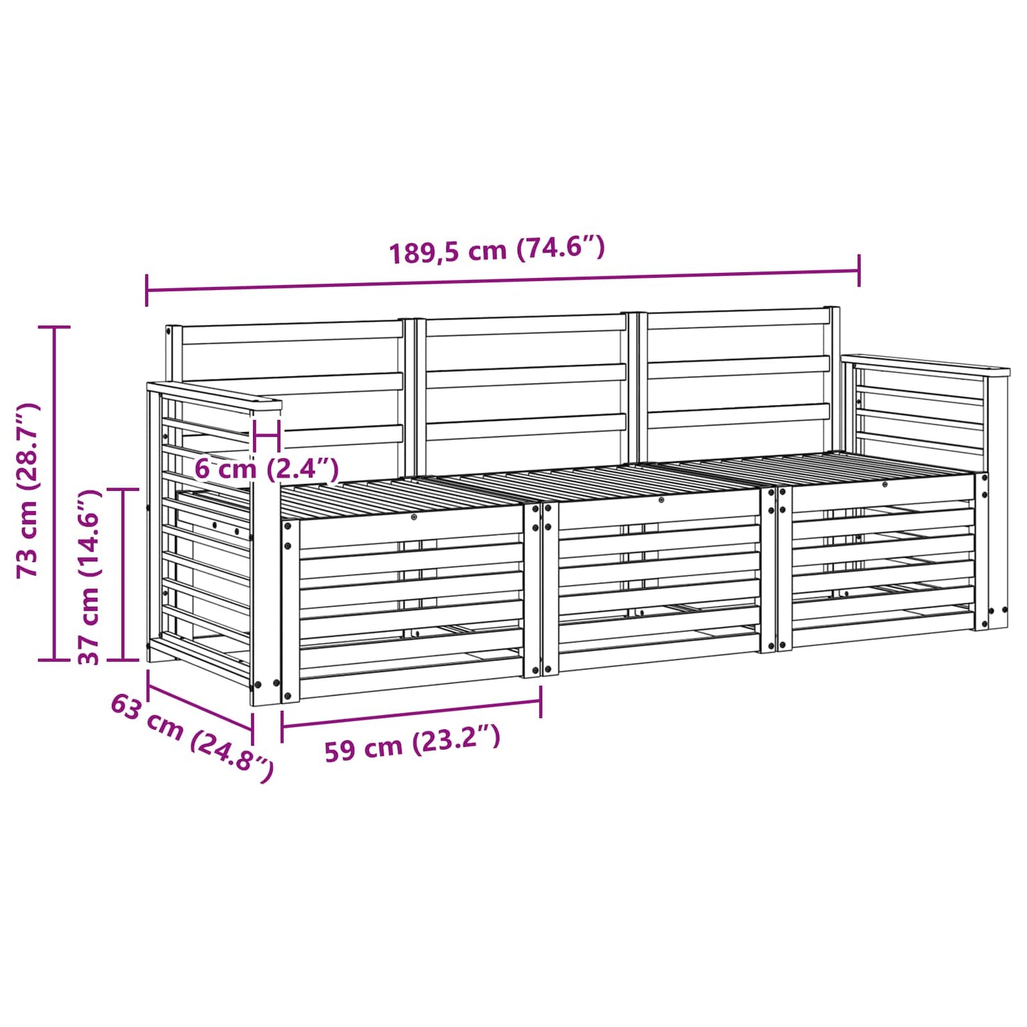 Sofasett 3 pcs