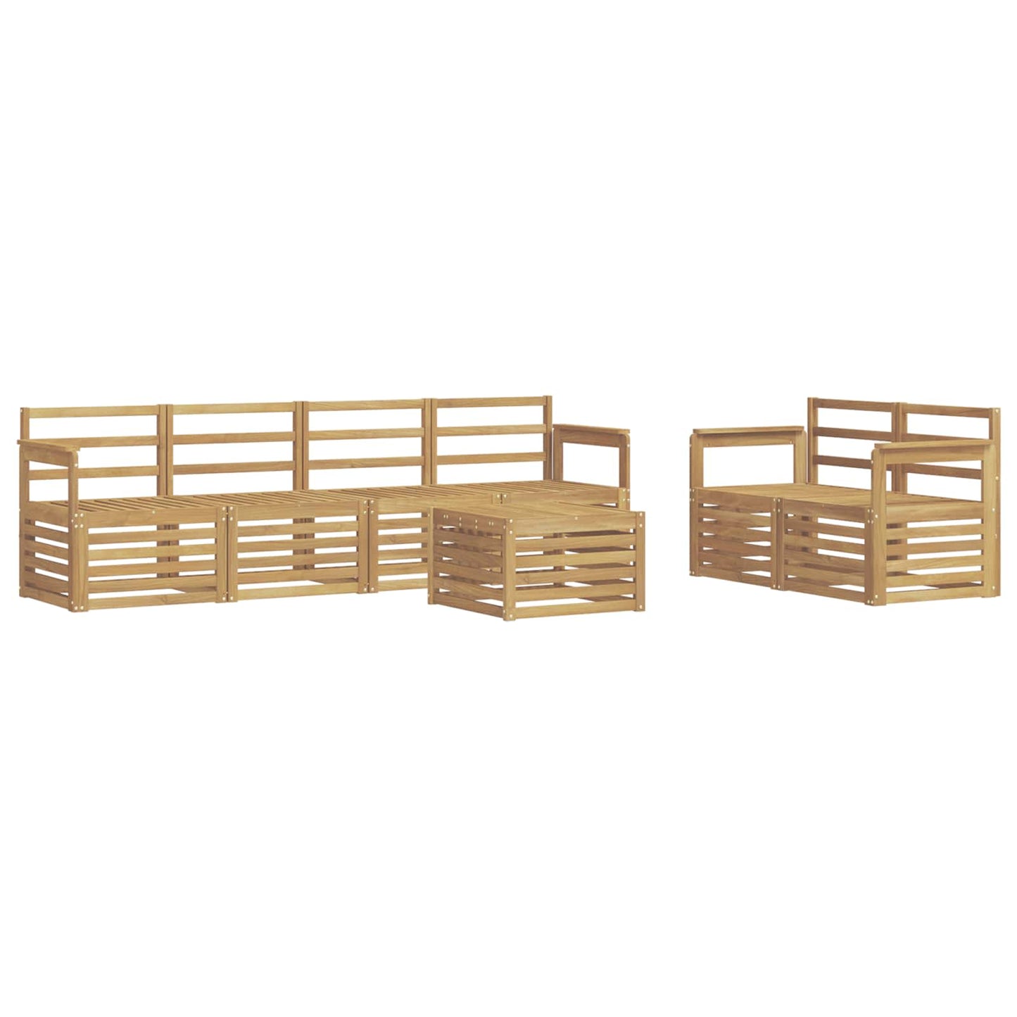 Utendørs sofa-sett 7 pcs Hvit Solid akasietre