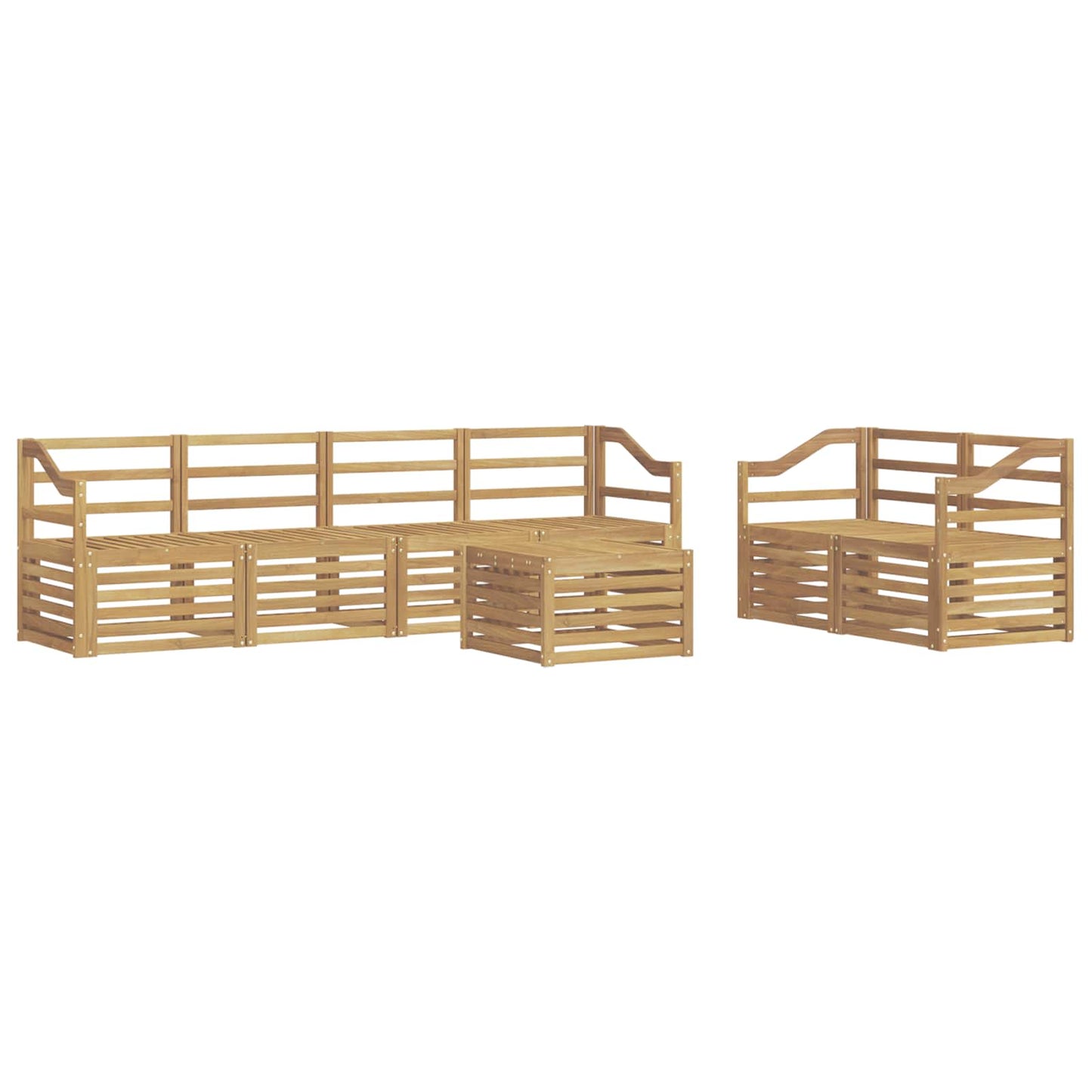 Utendørs sofa-sett 7 pcs Hvit Solid akasietre