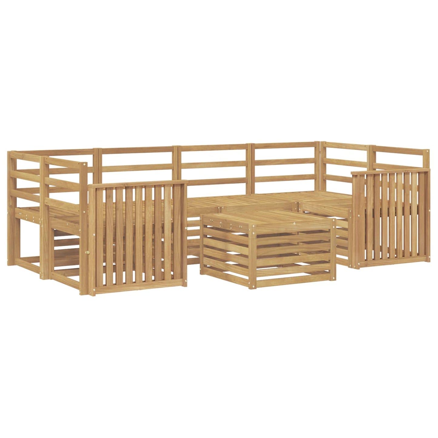 Utendørs sofa-sett 7 pcs Hvit Solid akasietre