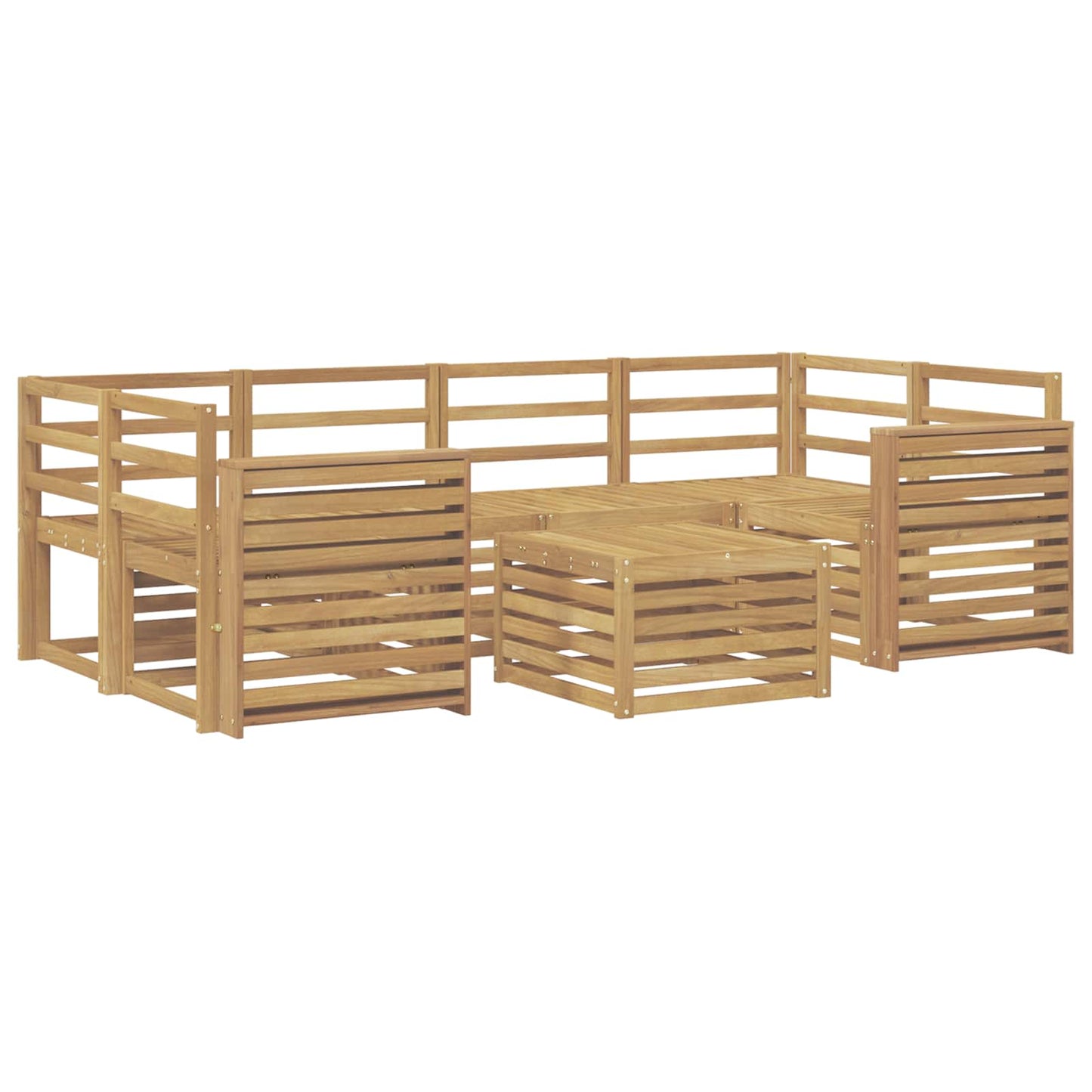 Utendørs sofa-sett 7 pcs Hvit Solid akasietre