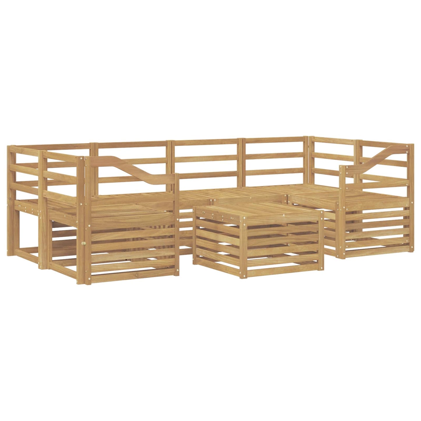 Utendørs sofa-sett 7 pcs Hvit Solid akasietre