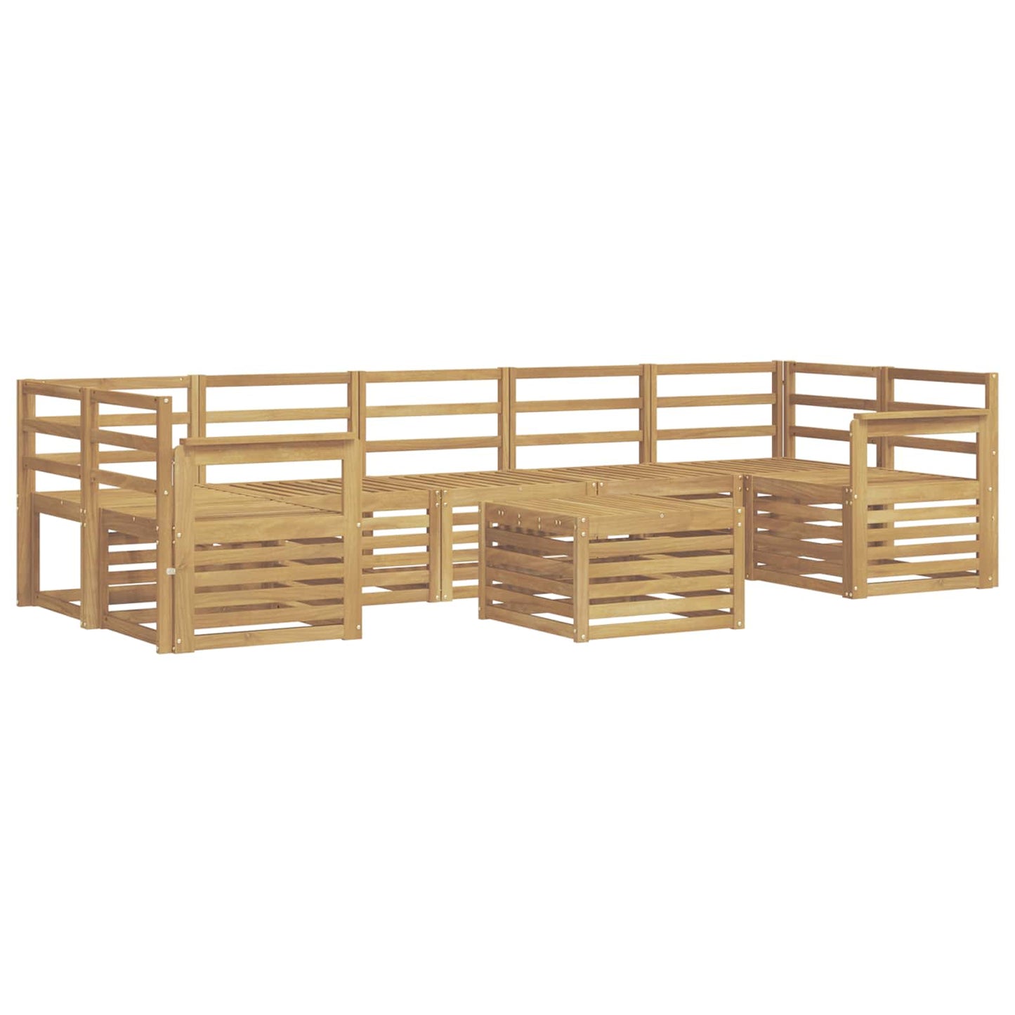 Utendørs sofa-sett 8 pcs Hvit Solid akasietre