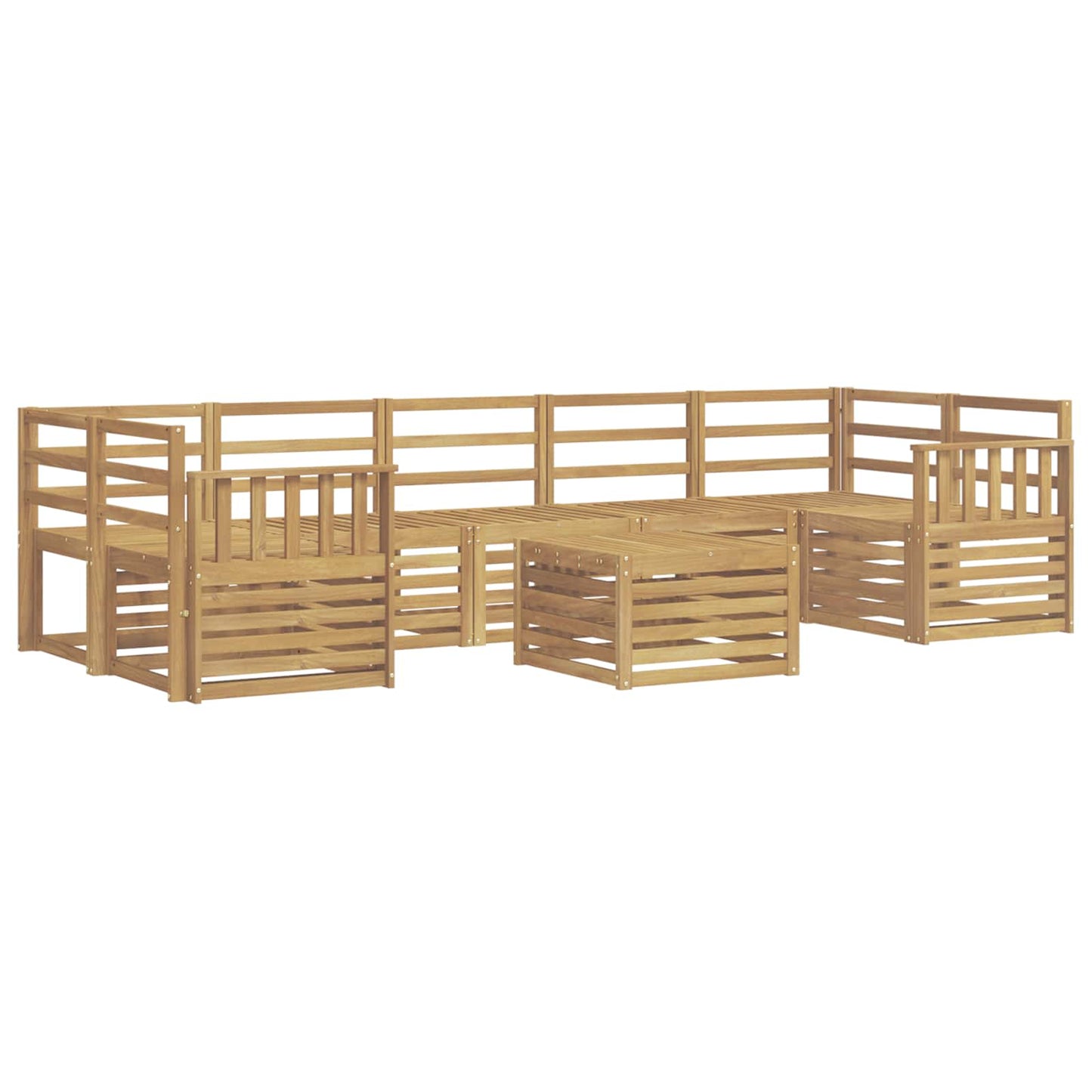 Utendørs sofa-sett 8 pcs Hvit Solid akasietre
