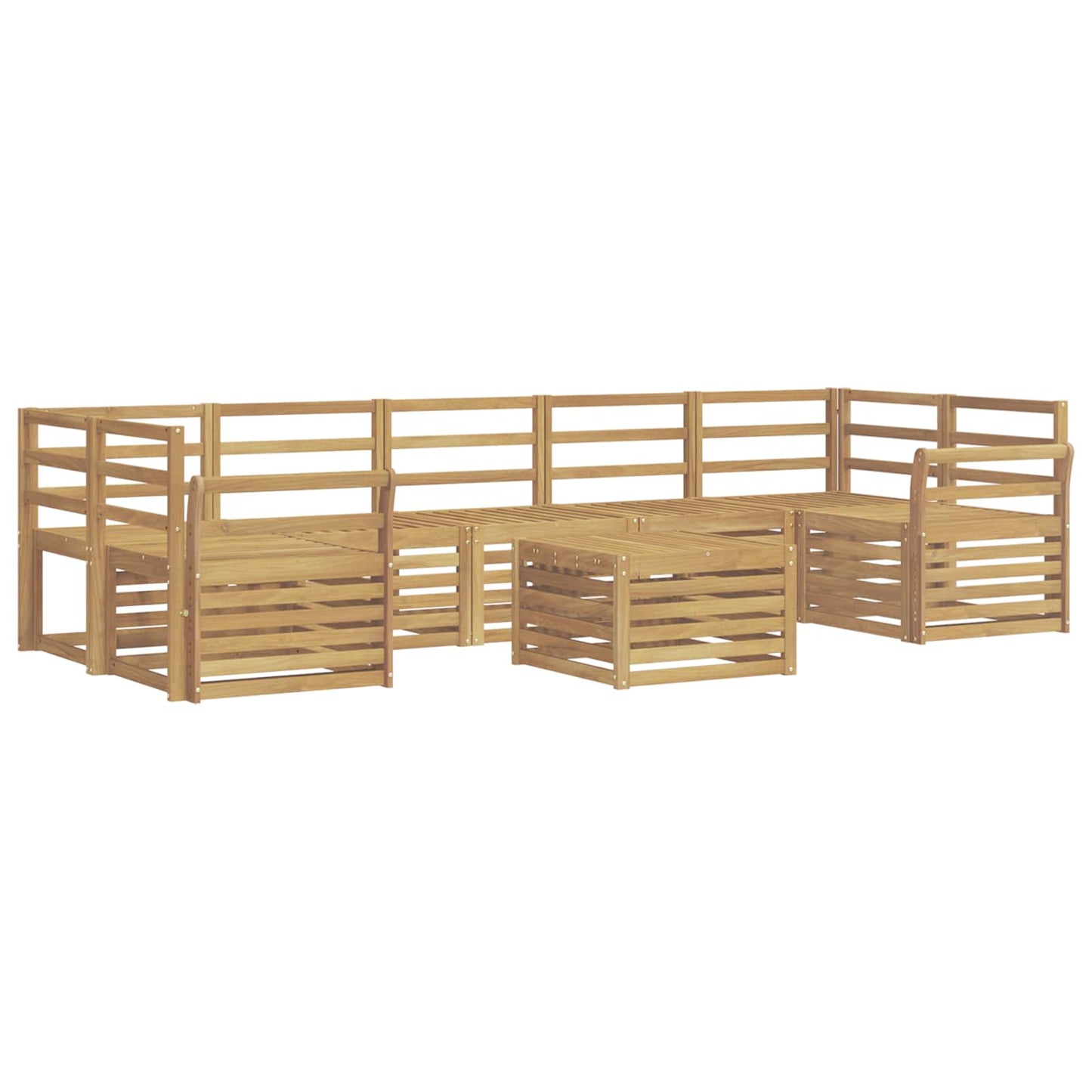 Utendørs sofa-sett 8 pcs Hvit Solid akasietre
