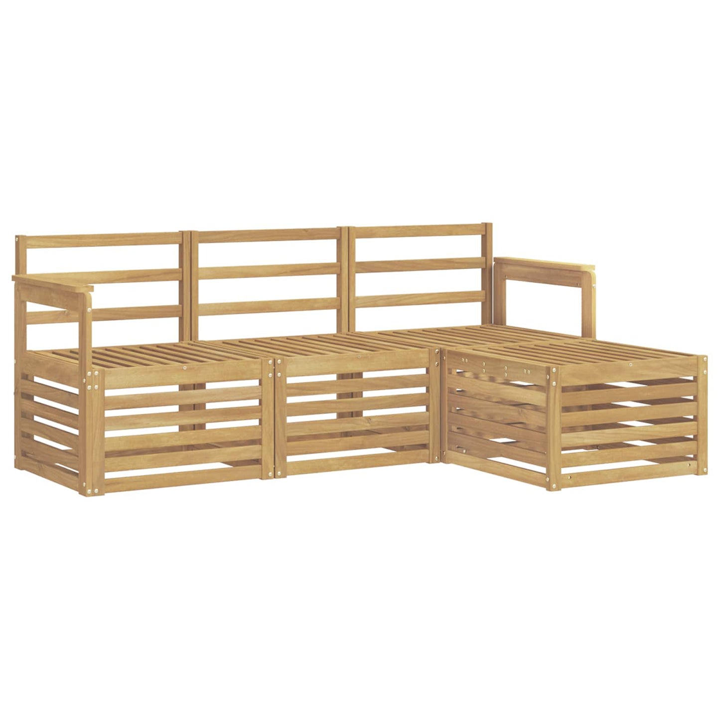 Utendørs sofa-sett 4 pcs Hvit 189,5 x 122,5 x 73 cm