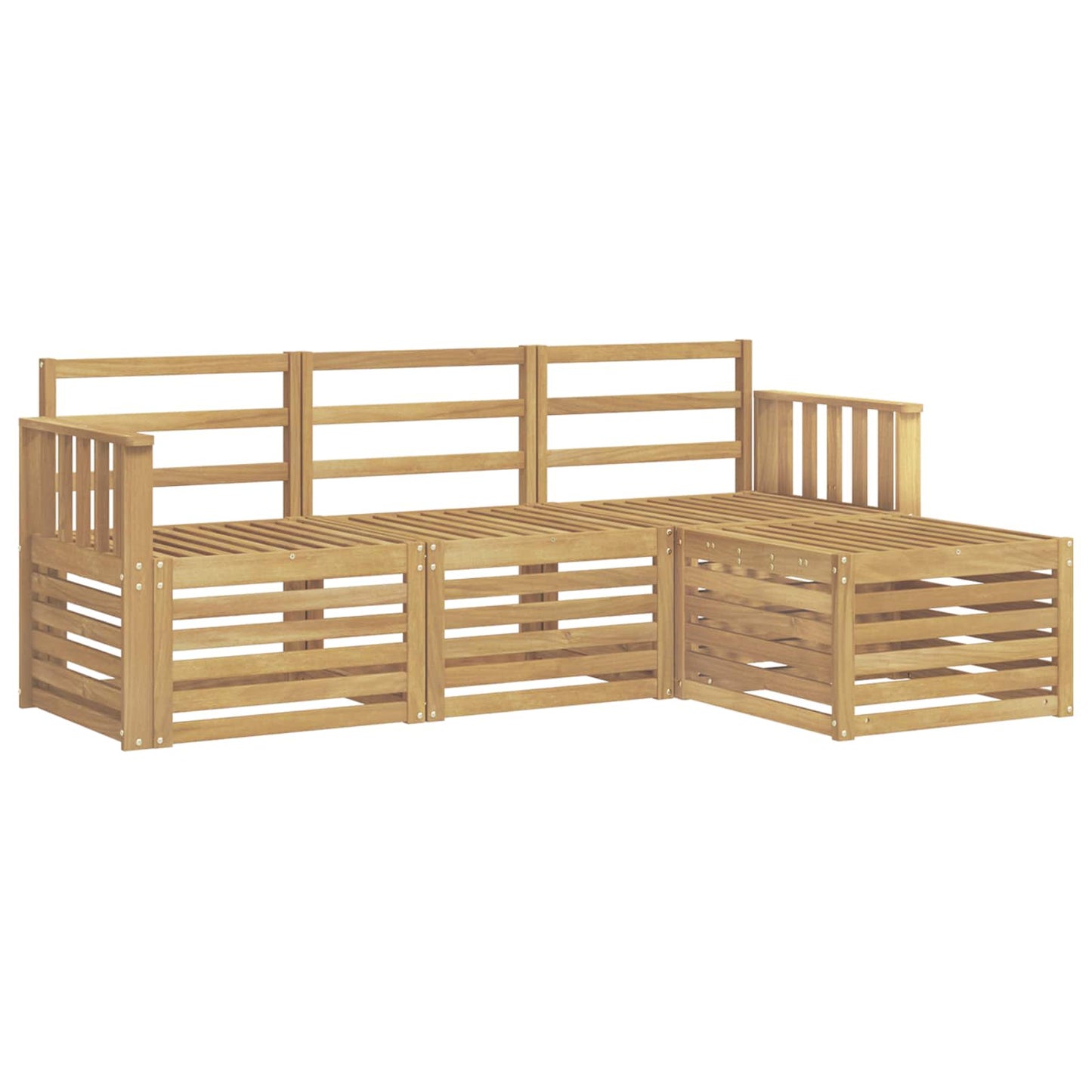 Utendørs sofa-sett 4 pcs Hvit 189,5 x 122,5 x 73 cm