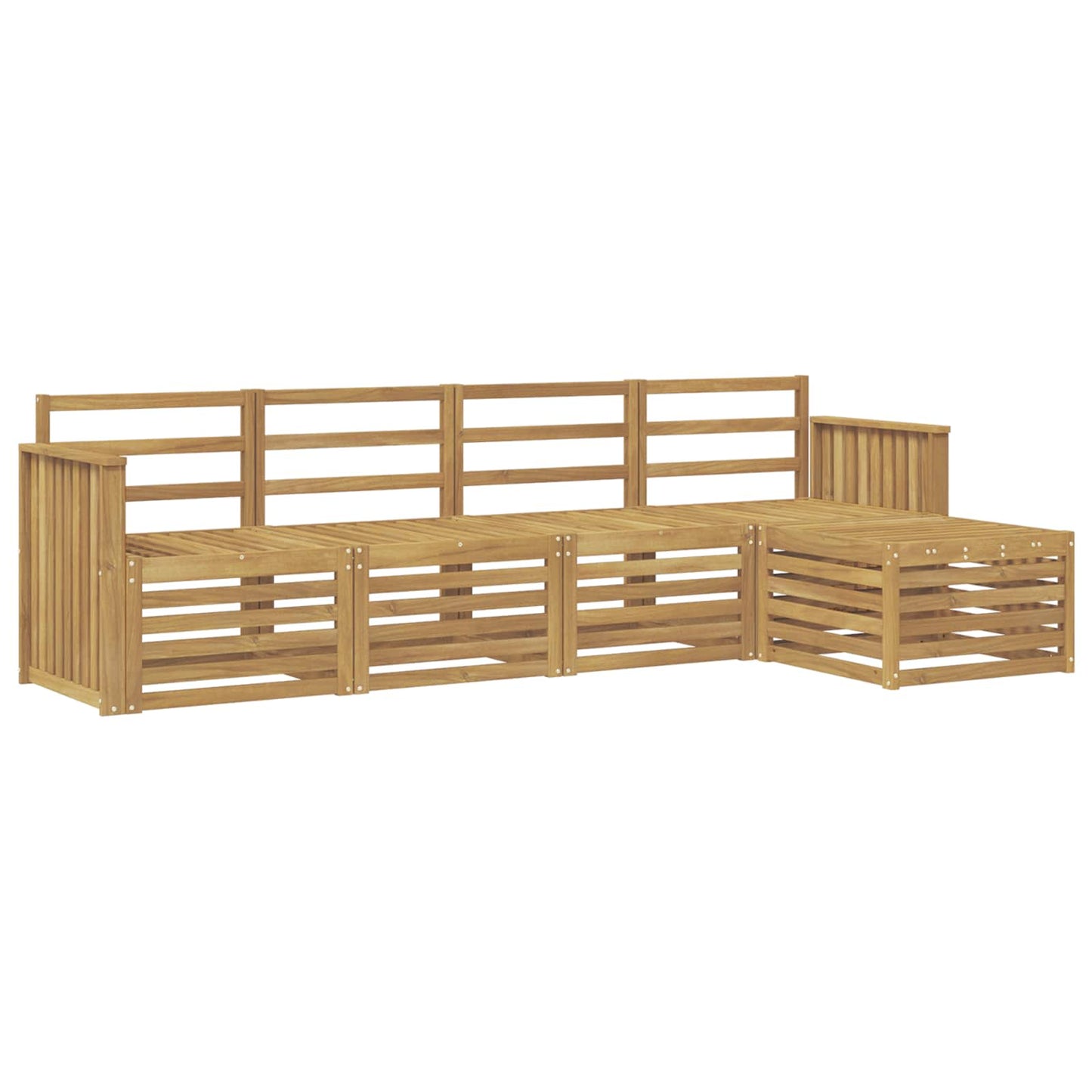 Utendørs sofa-sett 5 stk. Hvit Solid akasietre