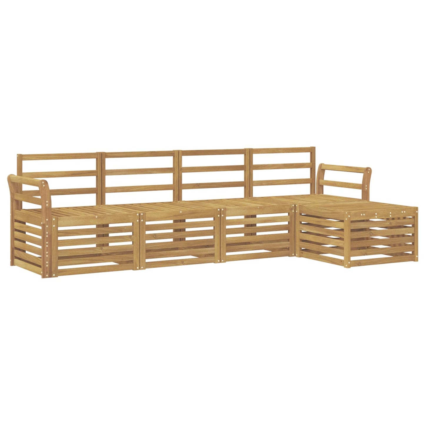 Utendørs sofa-sett 5 stk. Hvit Solid akasietre