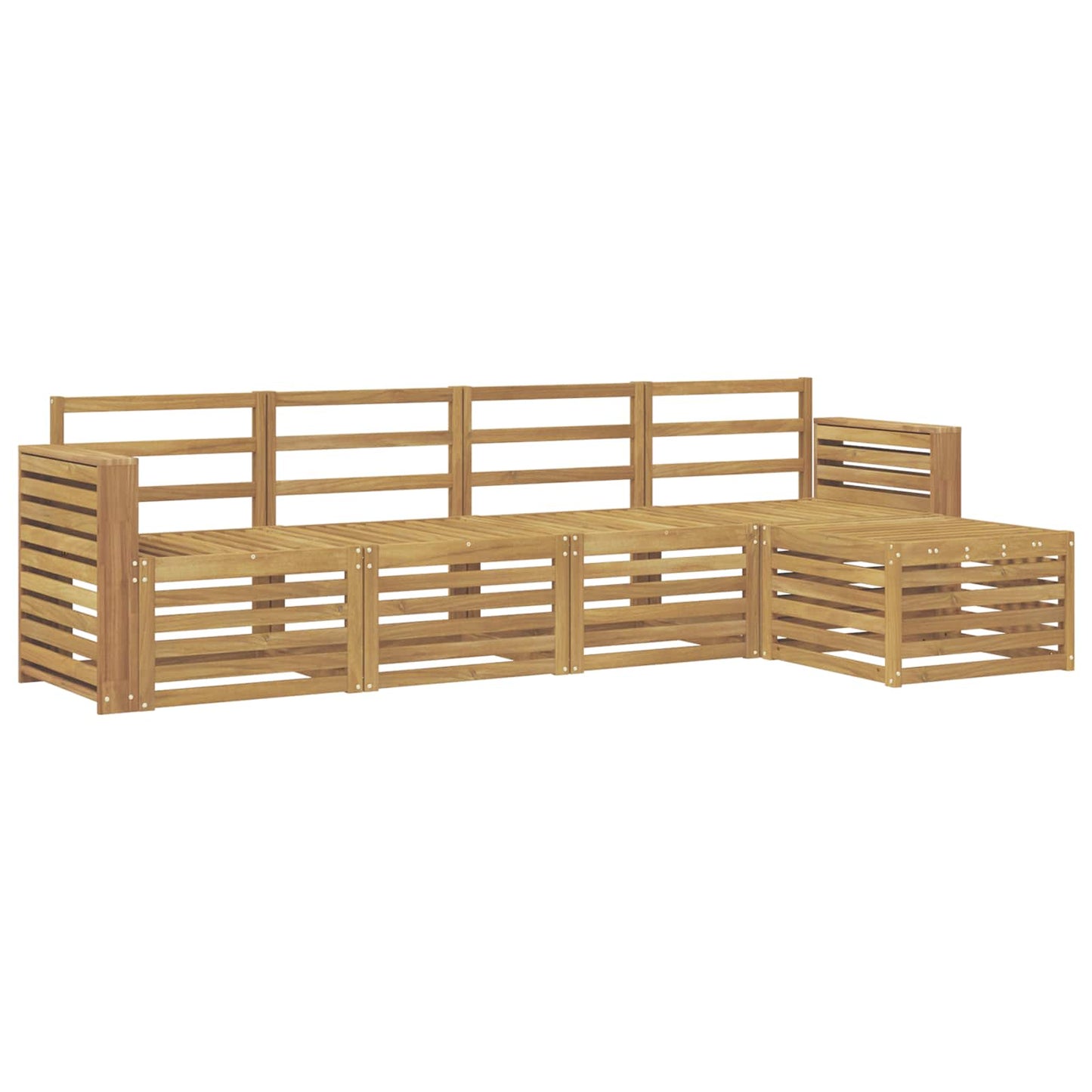 Utendørs sofa-sett 5 stk. Hvit Solid akasietre