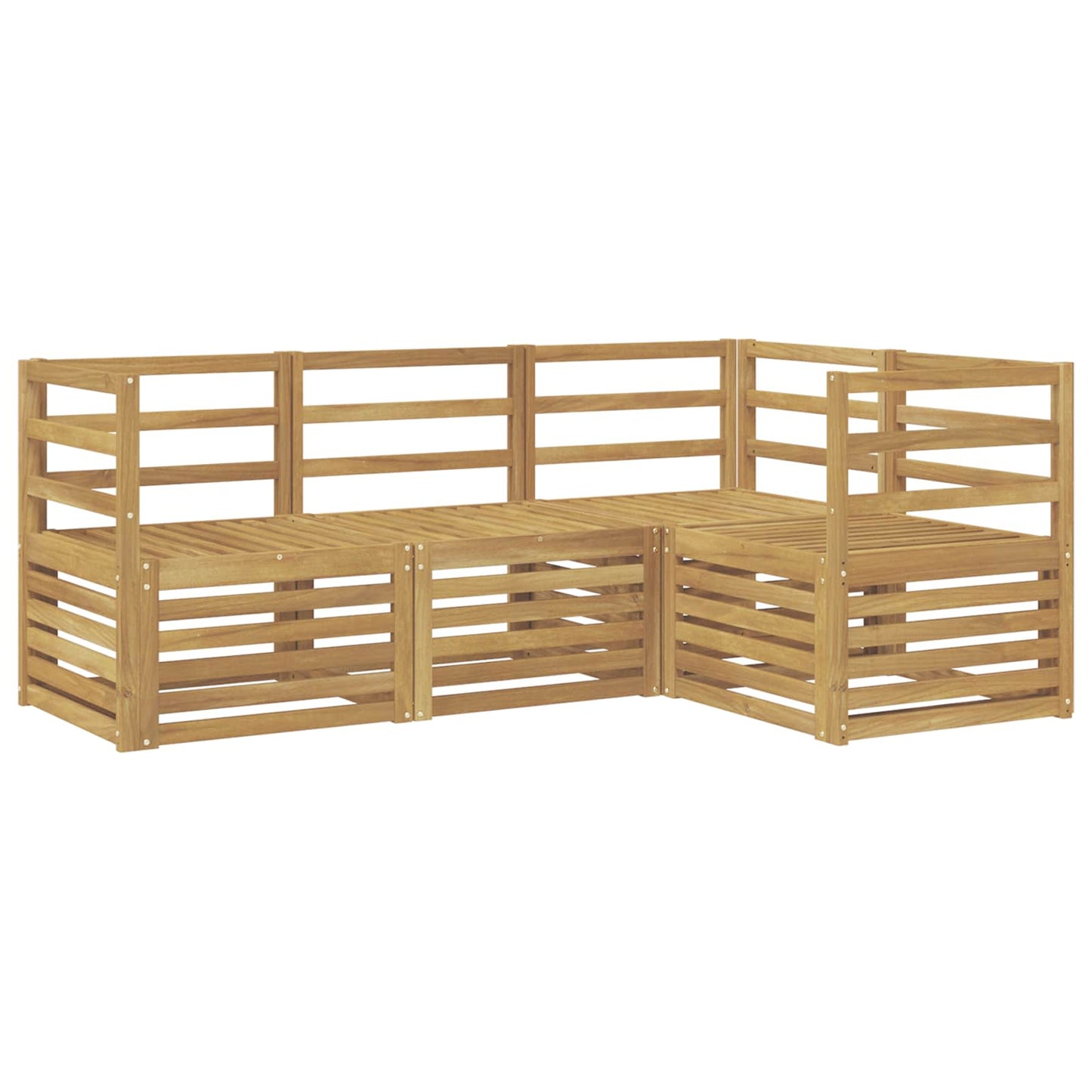 Sofasett 4 pcs Hvit 185,5 x 126,5 x 73 cm Solid akasietre
