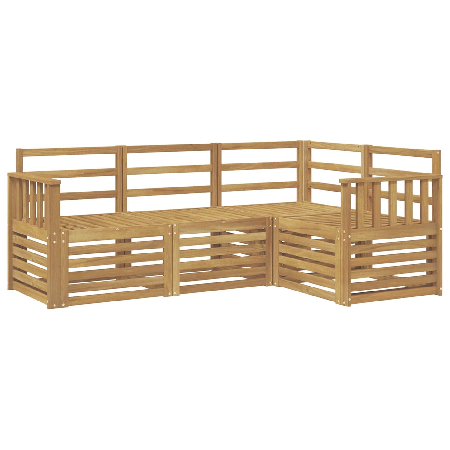 Sofasett 4 pcs Hvit 187,5 x 128,5 x 73 cm Solid akasietre