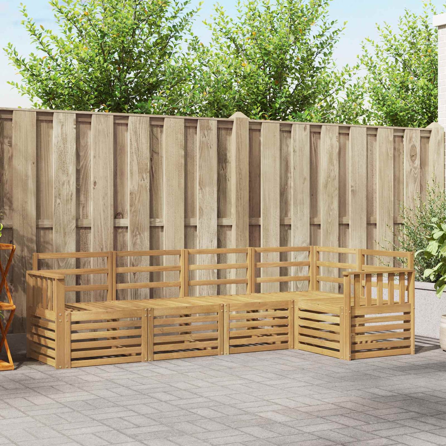 Utendørs sofa-sett 5 pcs Hvit 247 x 128,5 x 73 cm