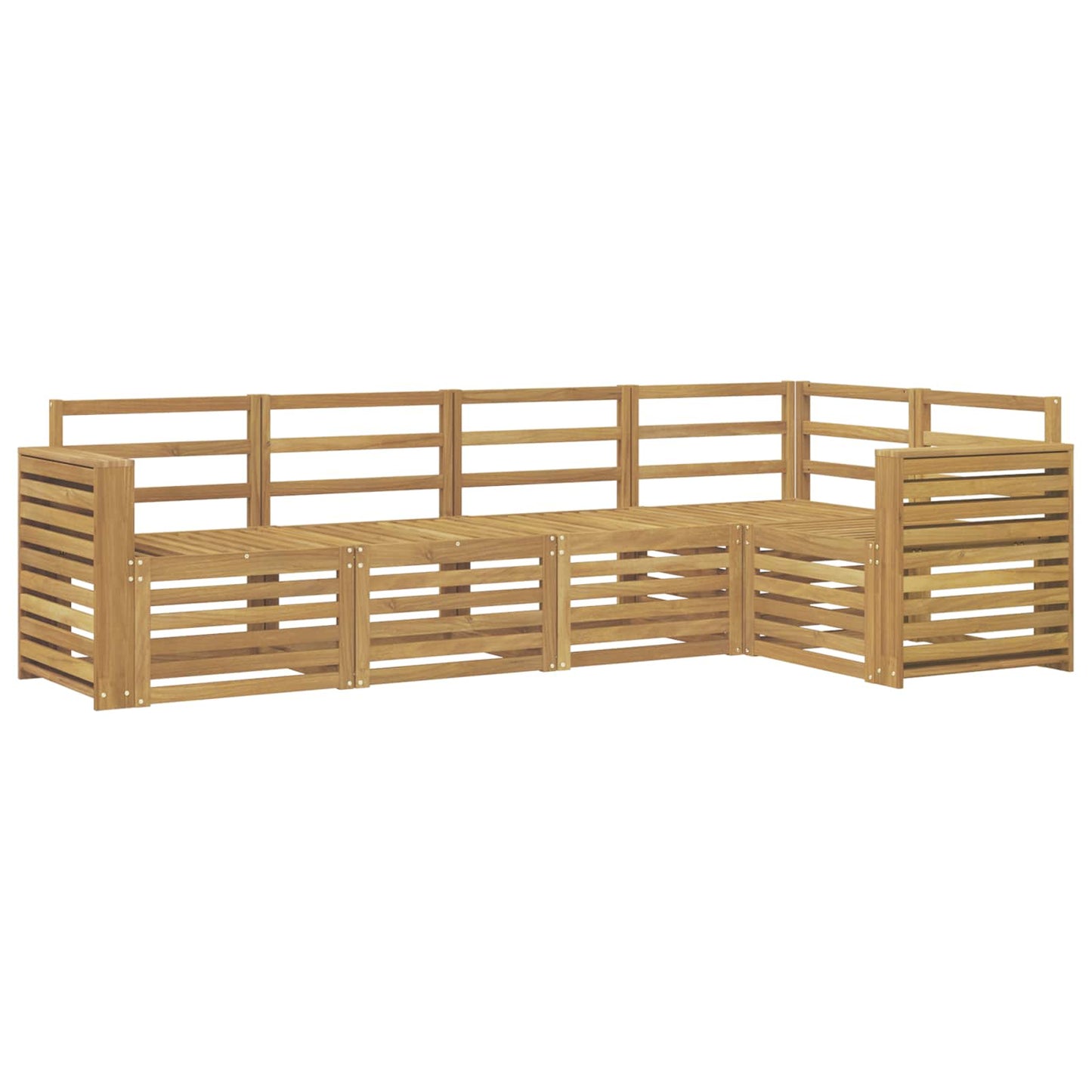 Utendørs sofa-sett 5 pcs Hvit 251 x 132,5 x 73 cm