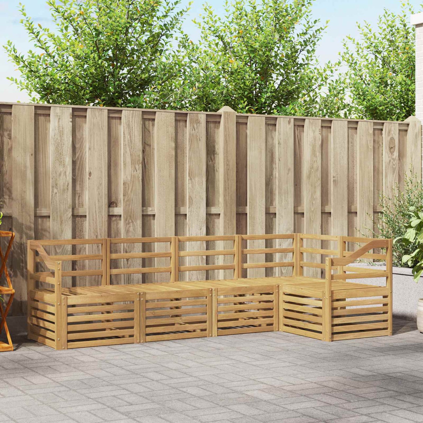 Utendørs sofa-sett 5 pcs Hvit 245 x 126,5 x 73 cm