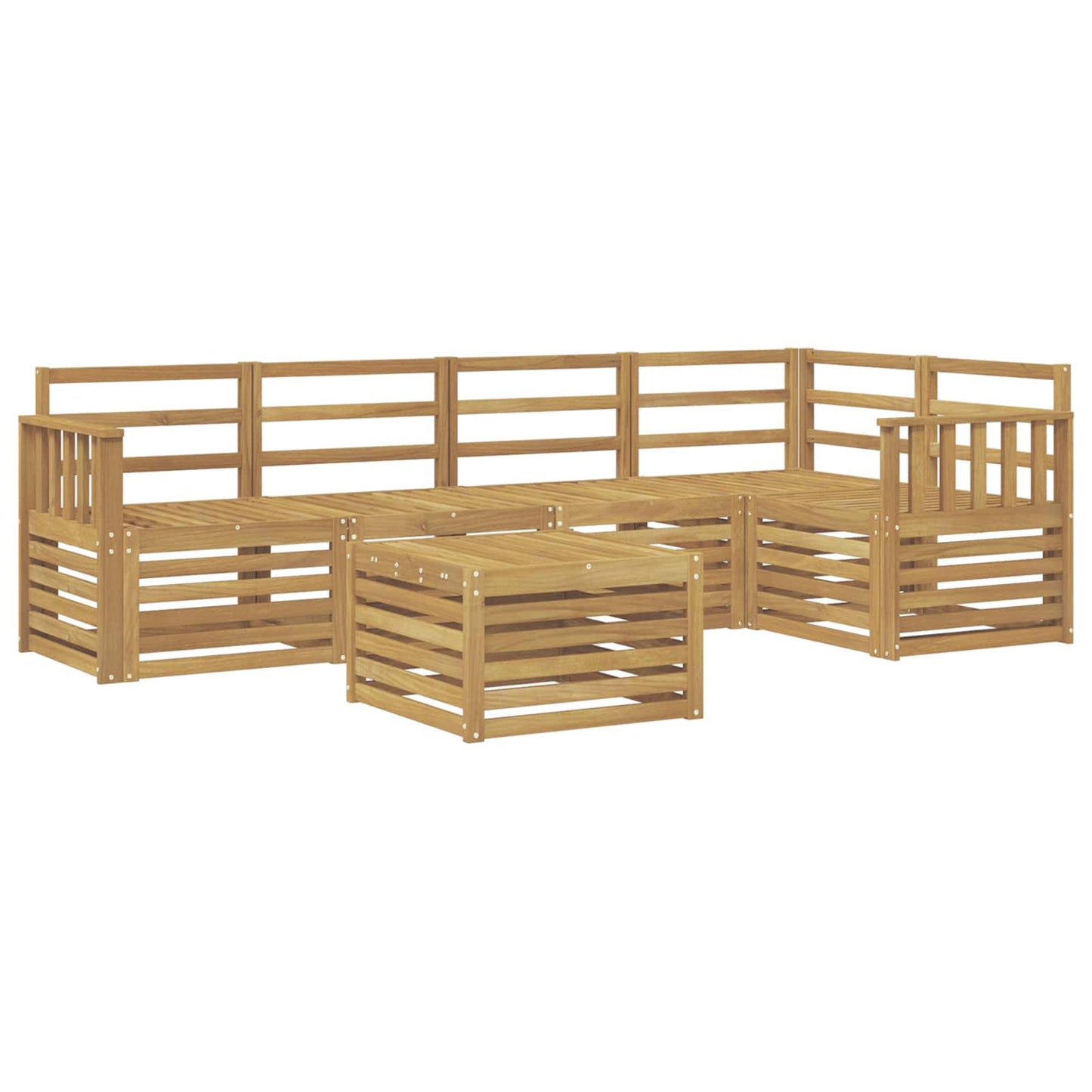 Utendørs sofa-sett 6 pcs Hvit 59 x 59 x 37 cm Solid akasietre