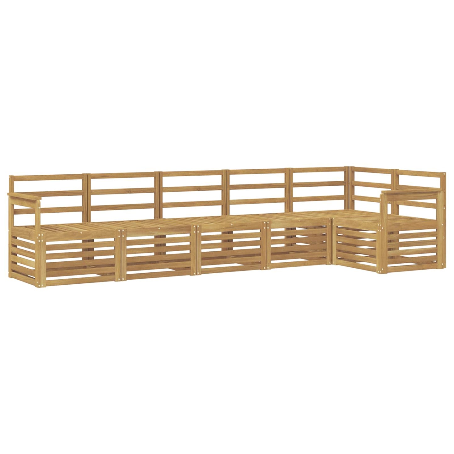 Utendørs sofa-sett 6 pcs Hvit 306 x 128,5 x 73 cm