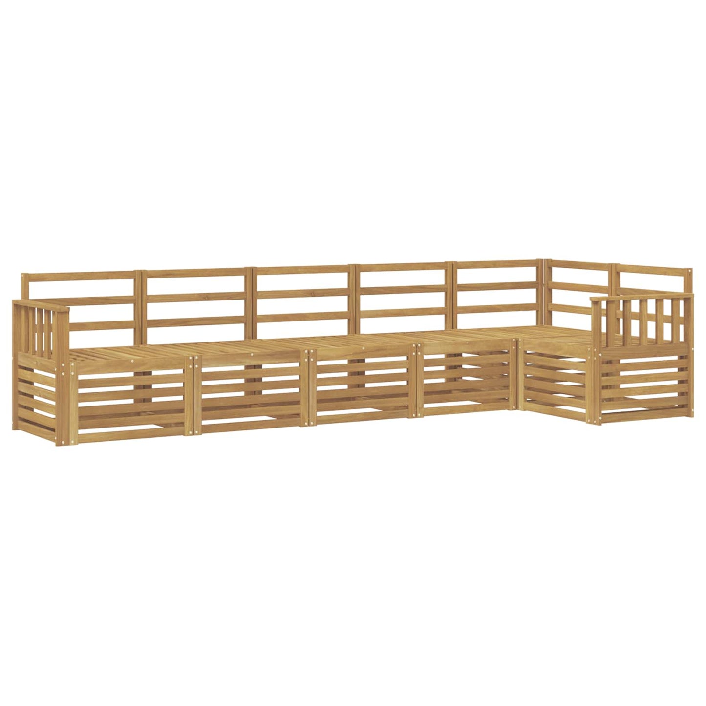 Utendørs sofa-sett 6 pcs Hvit 306 x 128,5 x 73 cm