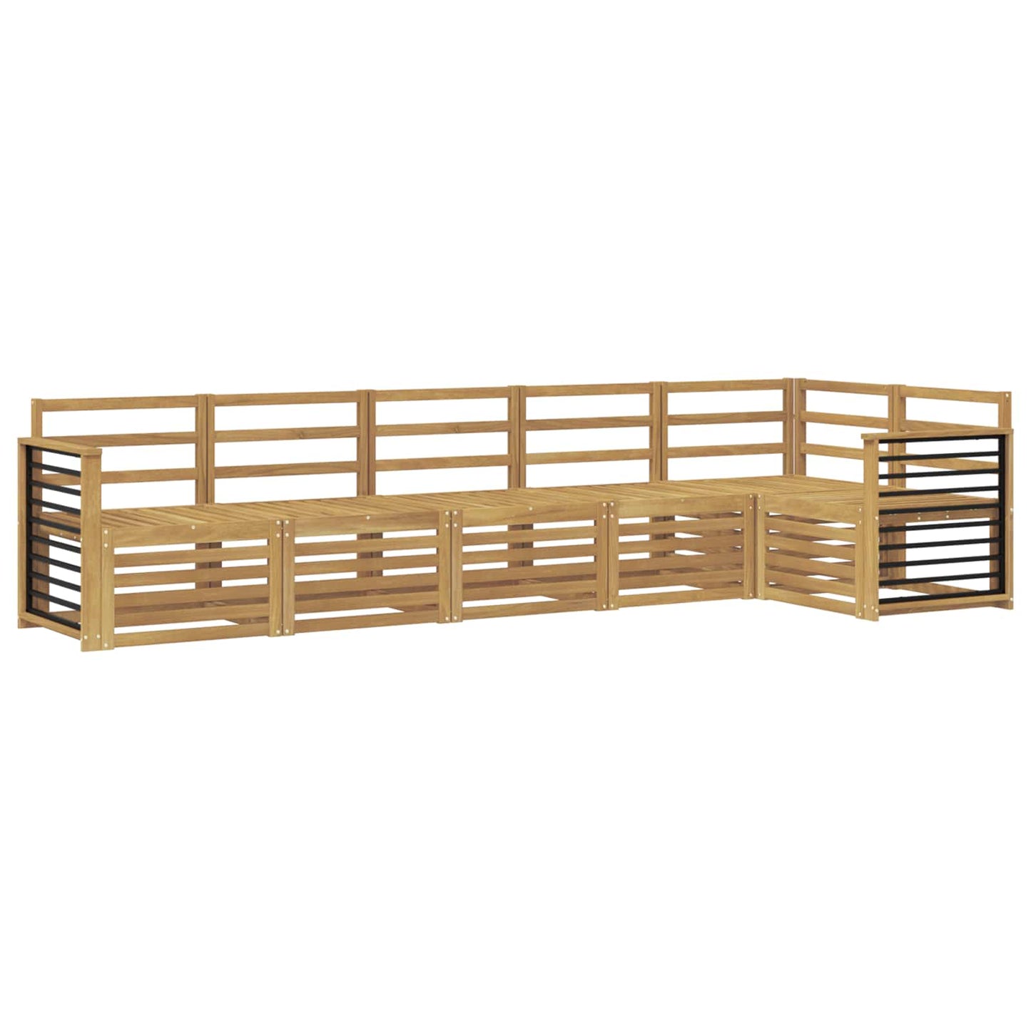 Utendørs sofa-sett 6 pcs Hvit 306 x 128,5 x 73 cm