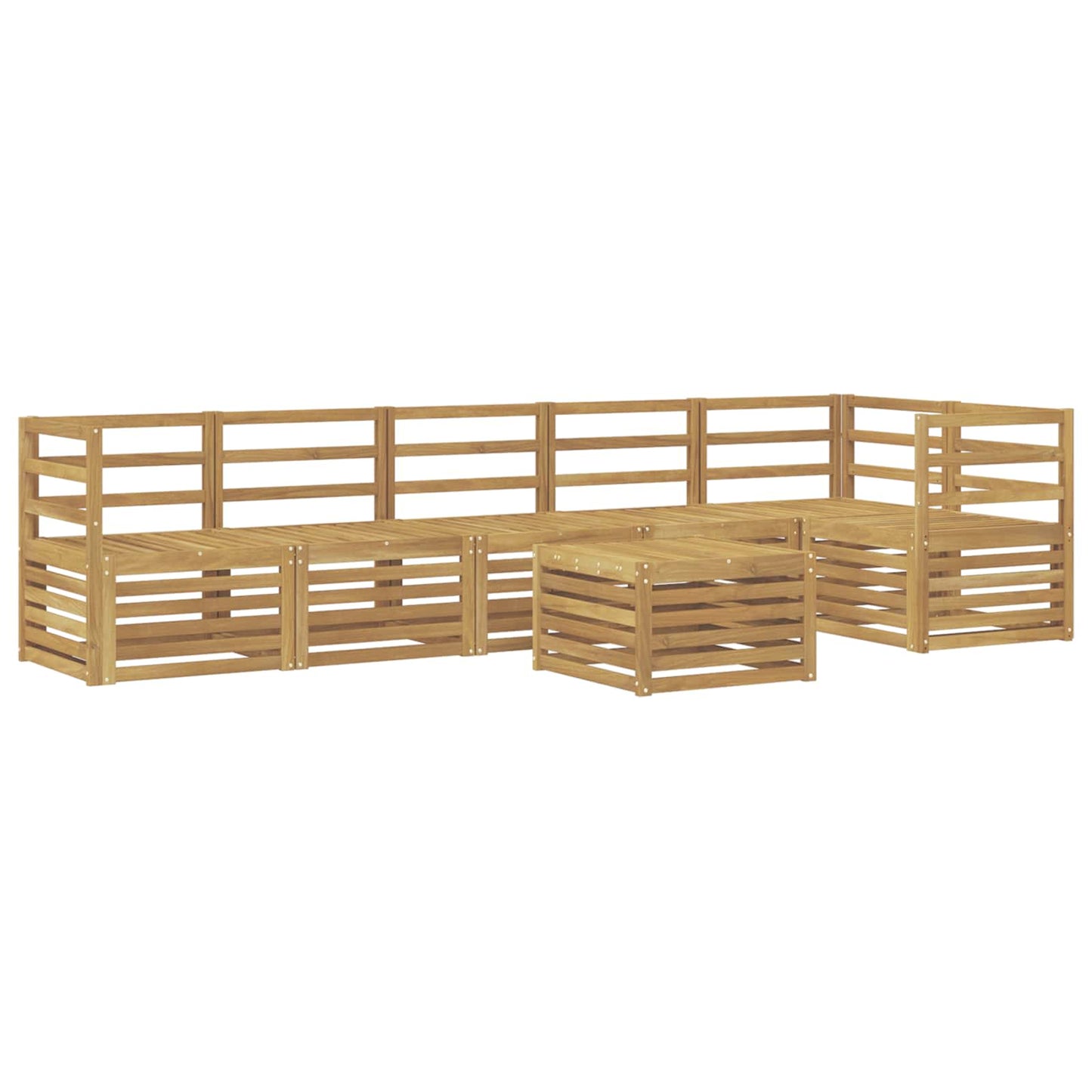 Utendørs sofa-sett 7 pcs Hvit 59 x 59 x 37 cm Solid akasietre