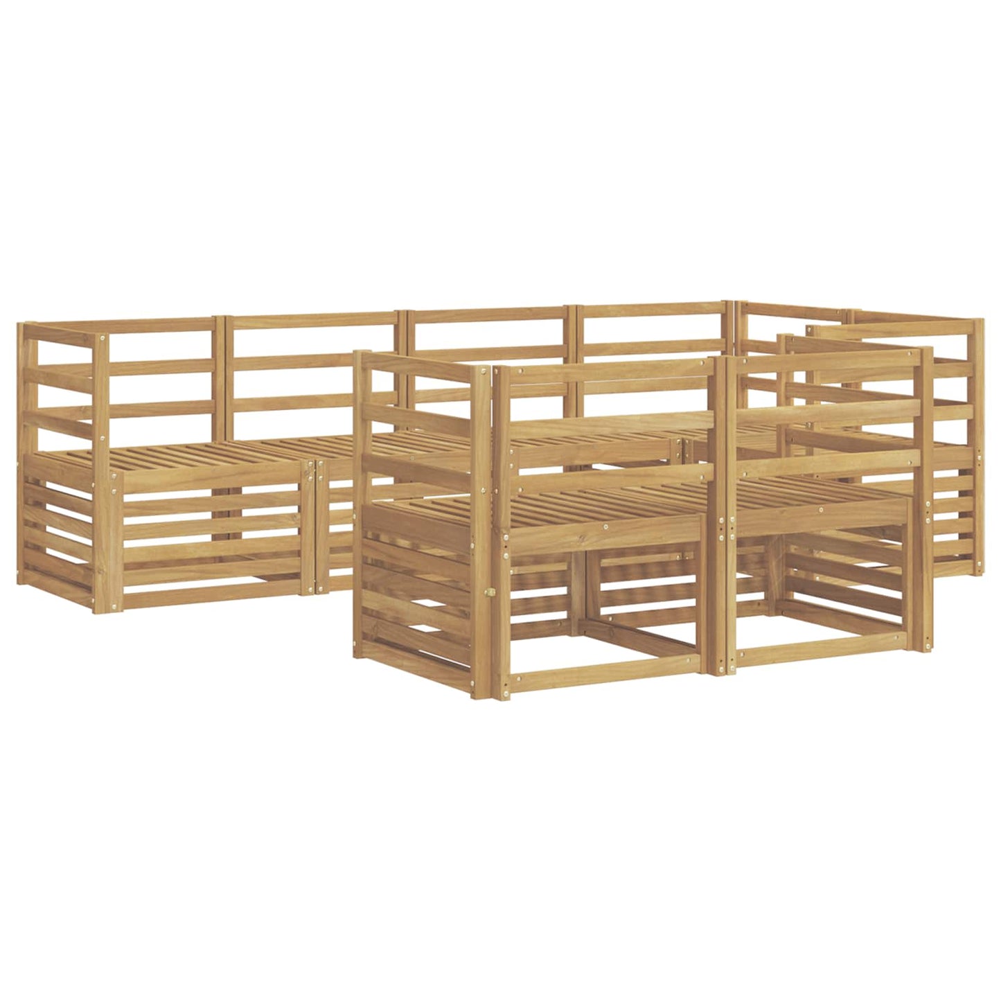 Utendørs sofa-sett 7 pcs Hvit 245 x 126,5 x 73 cm