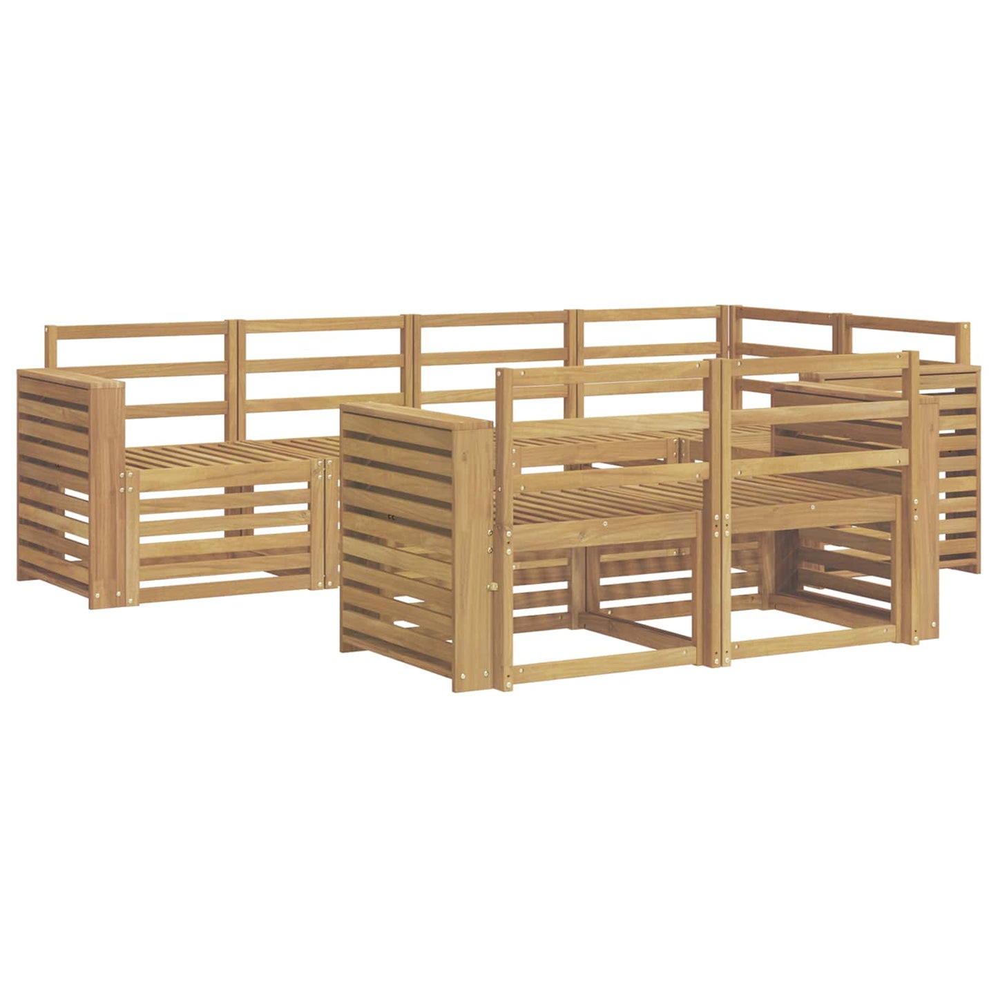 Utendørs sofa-sett 7 pcs Hvit 251 x 132,5 x 73 cm
