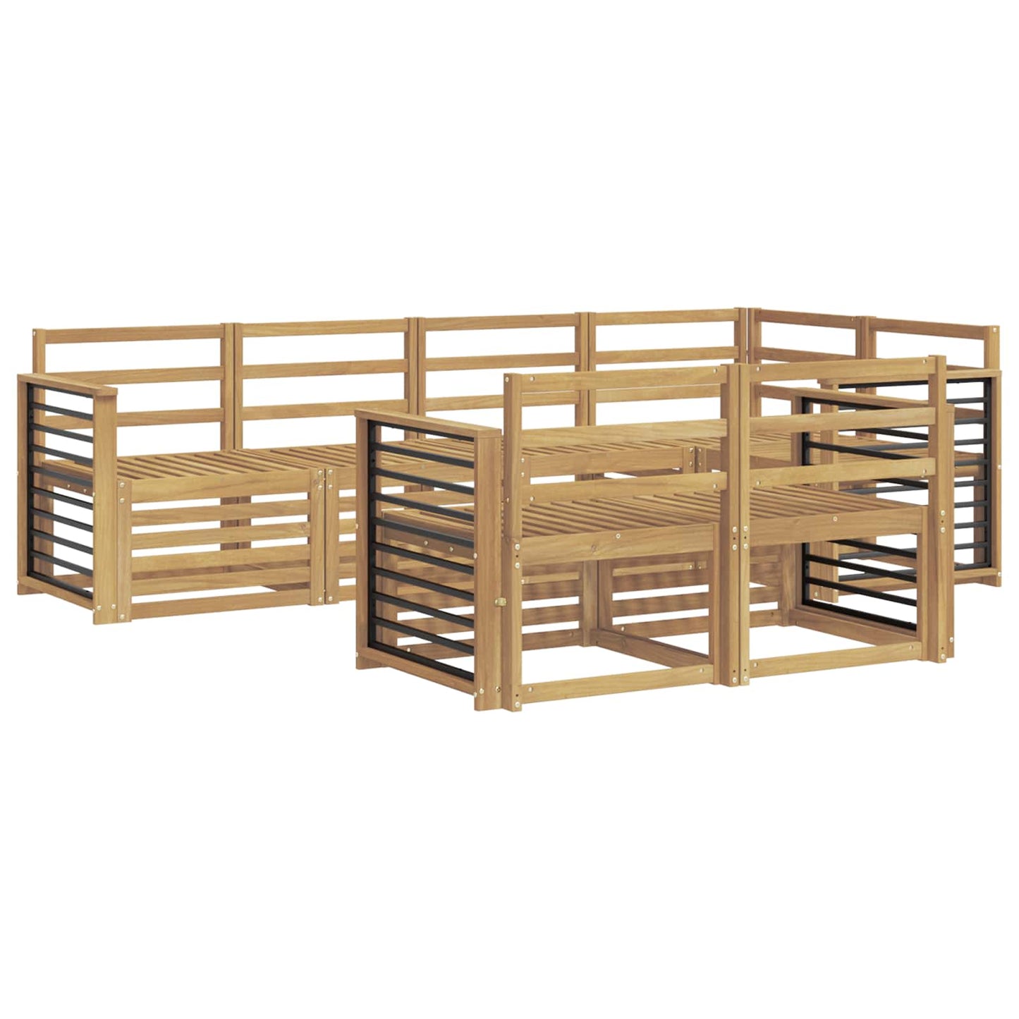 Utendørs sofa-sett 7 pcs Hvit 247 x 128,5 x 73 cm