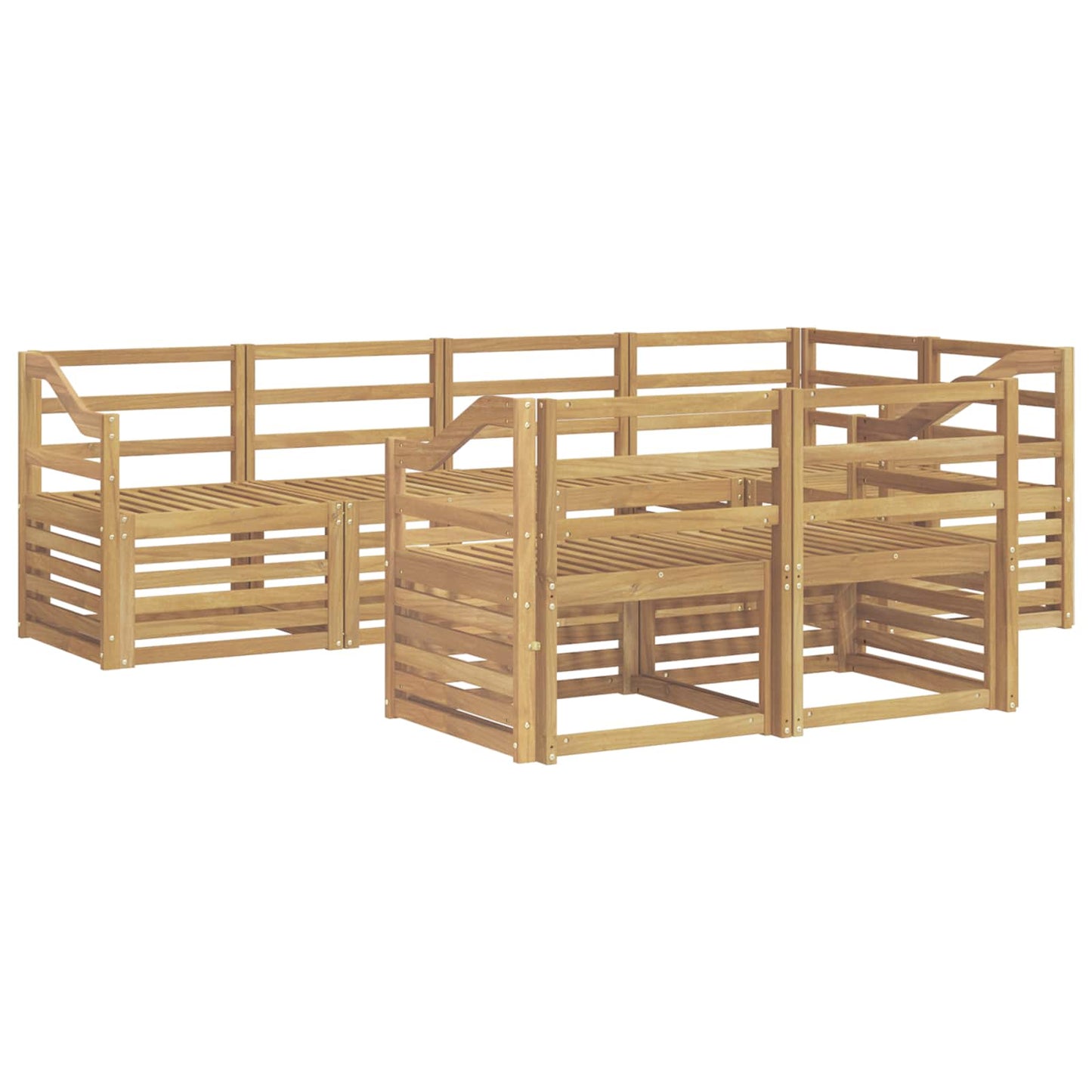 Utendørs sofa-sett 7 pcs Hvit 245 x 126,5 x 73 cm