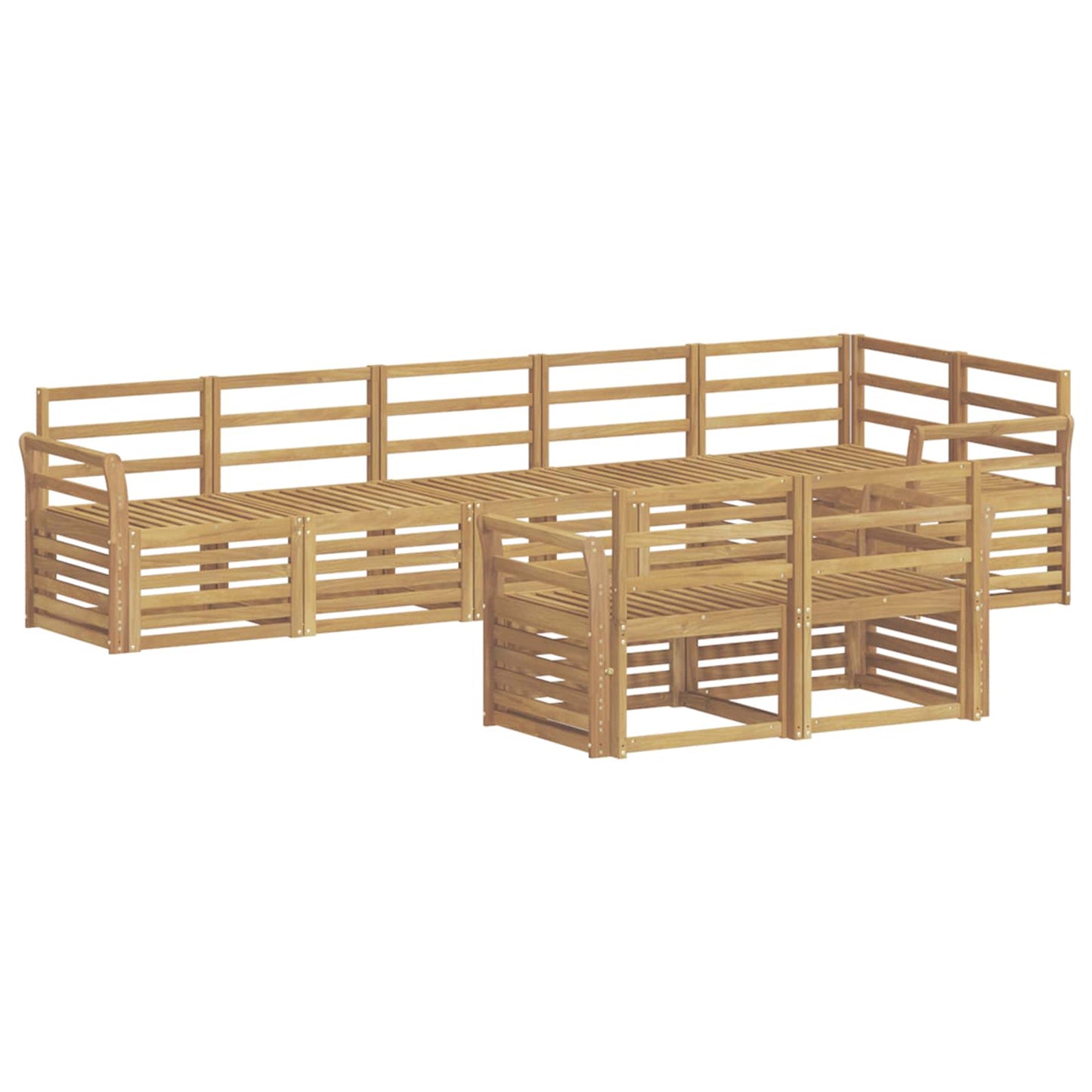 Utendørs sofa-sett 8 pcs Hvit 308 x 130,5 x 73 cm