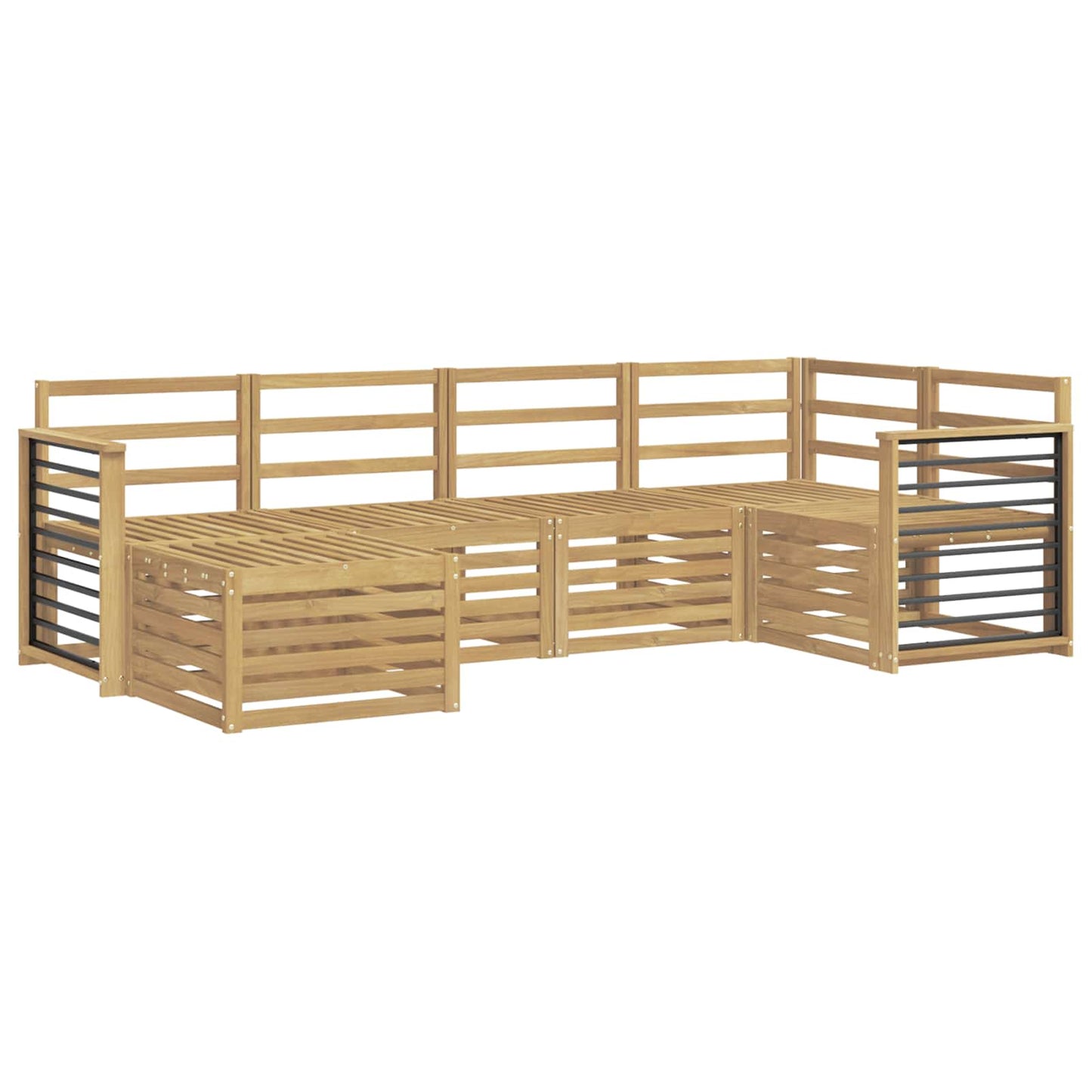 Utendørs sofa-sett 6 pcs Hvit Polyester